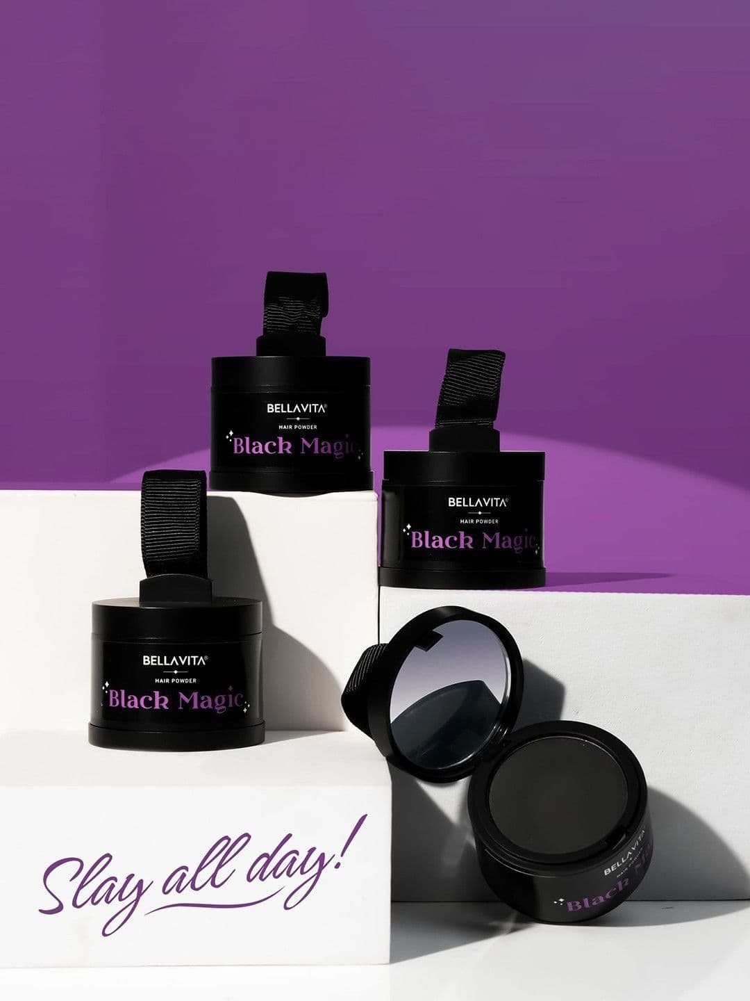 Bella Vita Organic Black Magic Hair Powder for Instant Grey Coverage 4g - Black thumbnail 4