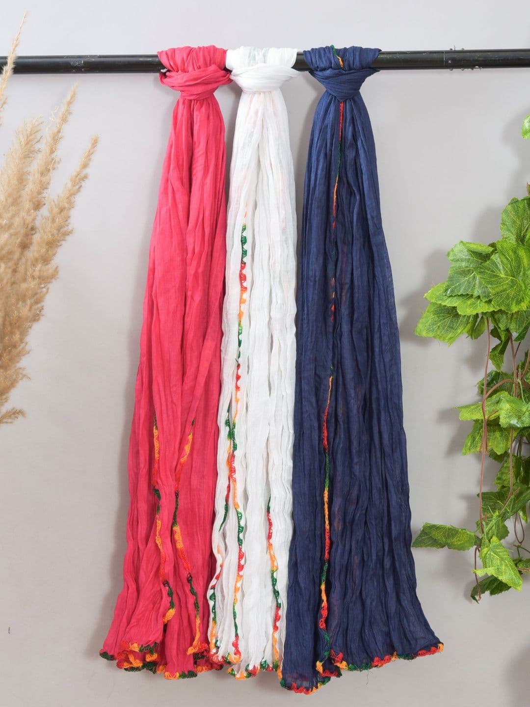 Kuhika Pack Of 3 Dupatta with Thread Work - view 1