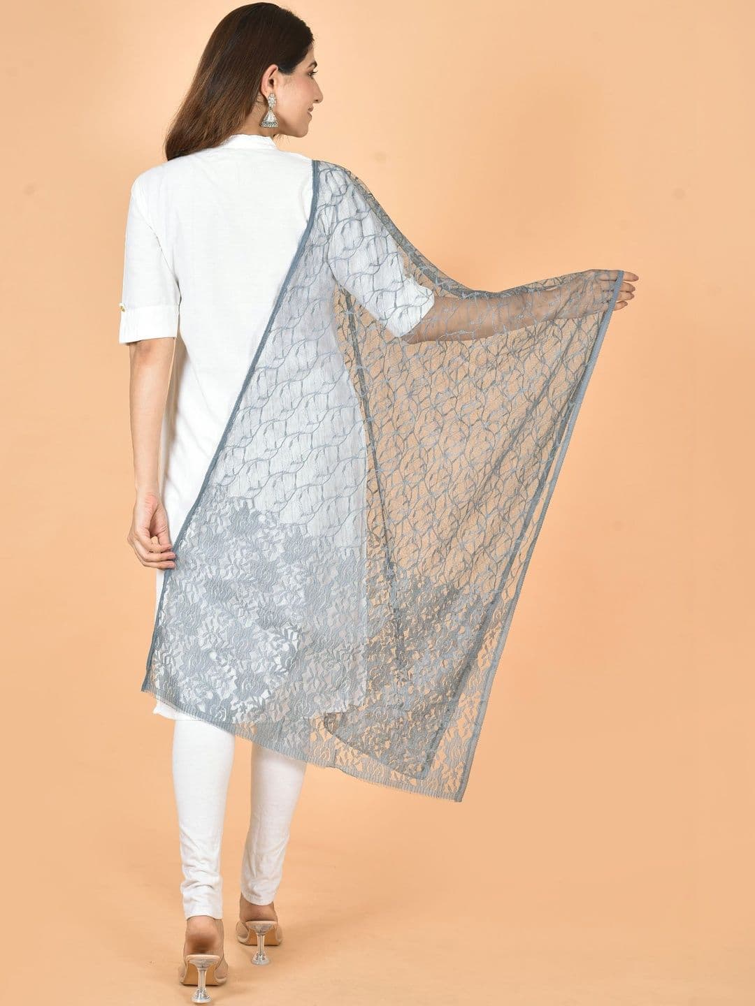 Kuhika Pack Of 2 Woven Design Dupatta thumbnail 3