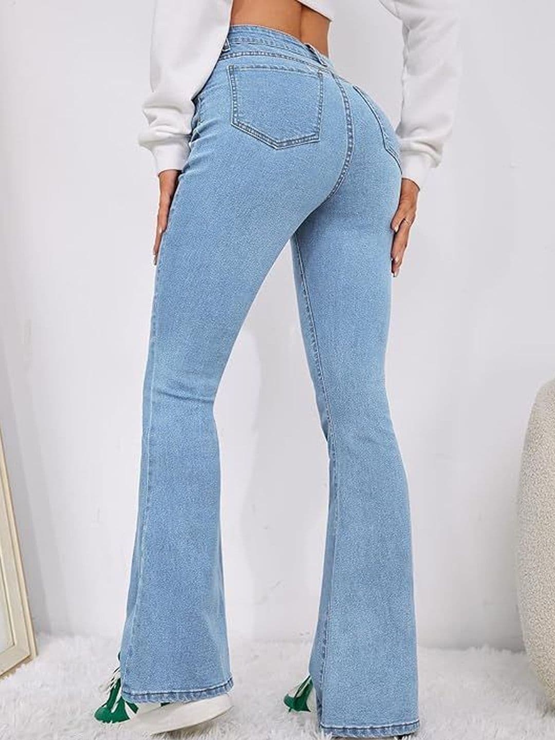 HERE&NOW Women Bootcut High-Rise Stretchable Jeans thumbnail 2
