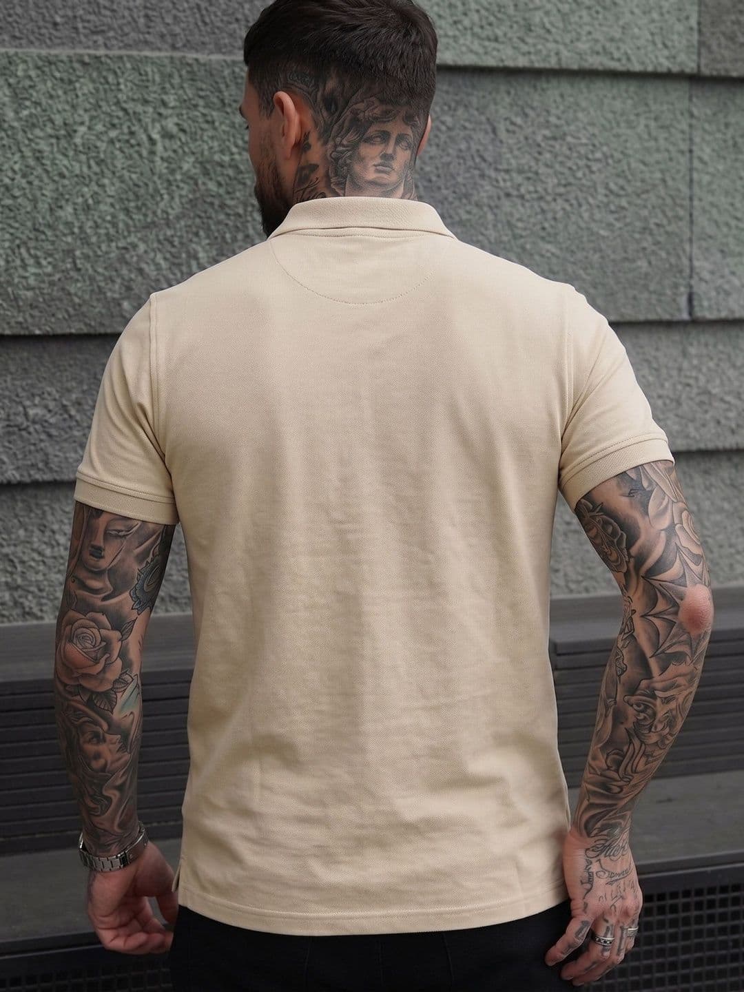 Utopium Men Brand Logo Polo Collar T-shirt thumbnail 3