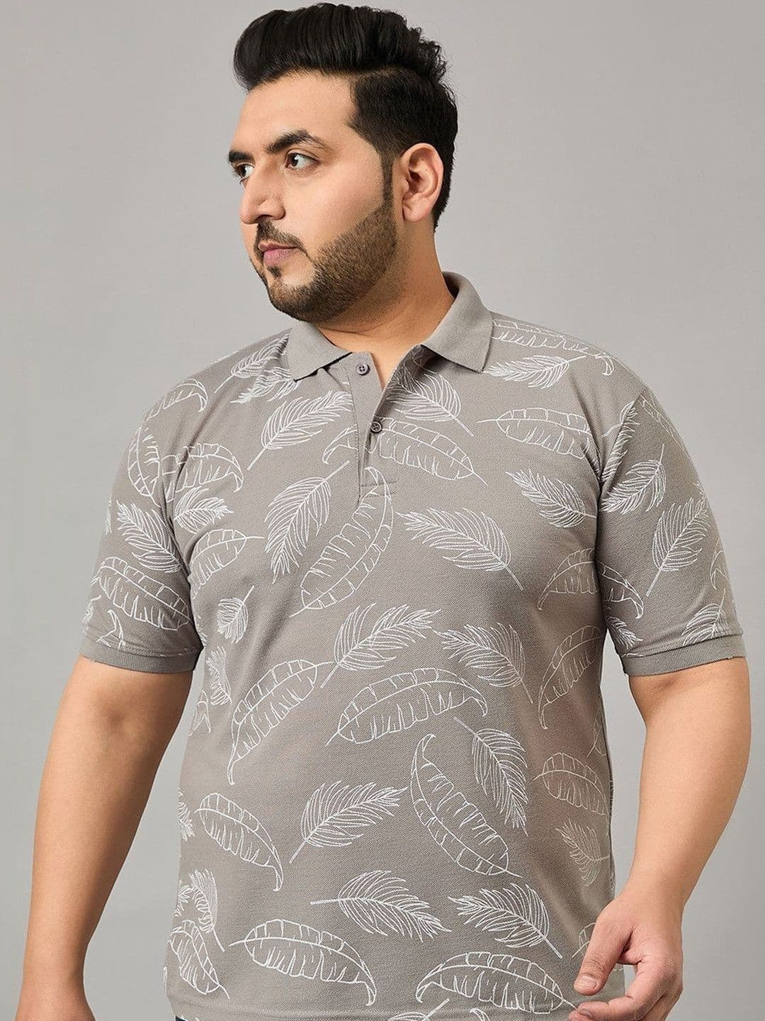 SZN Men Printed Polo Collar Tropical T-shirt thumbnail 3