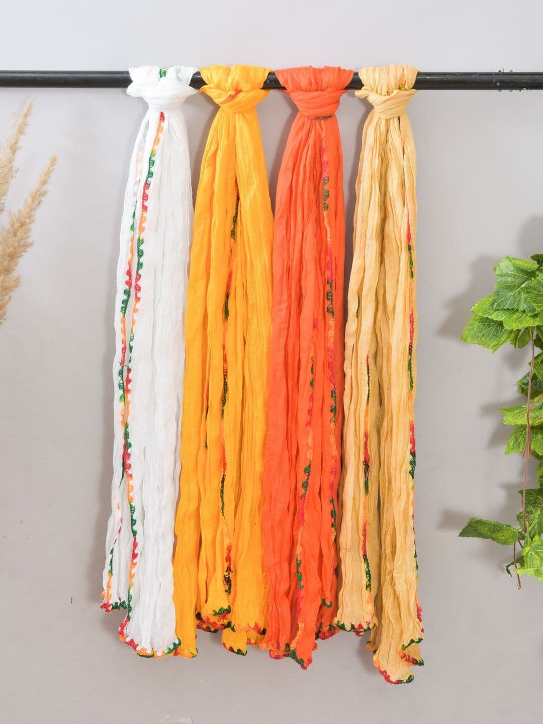 Kuhika Pack Of 4 Dupatta with Thread Work - view 1