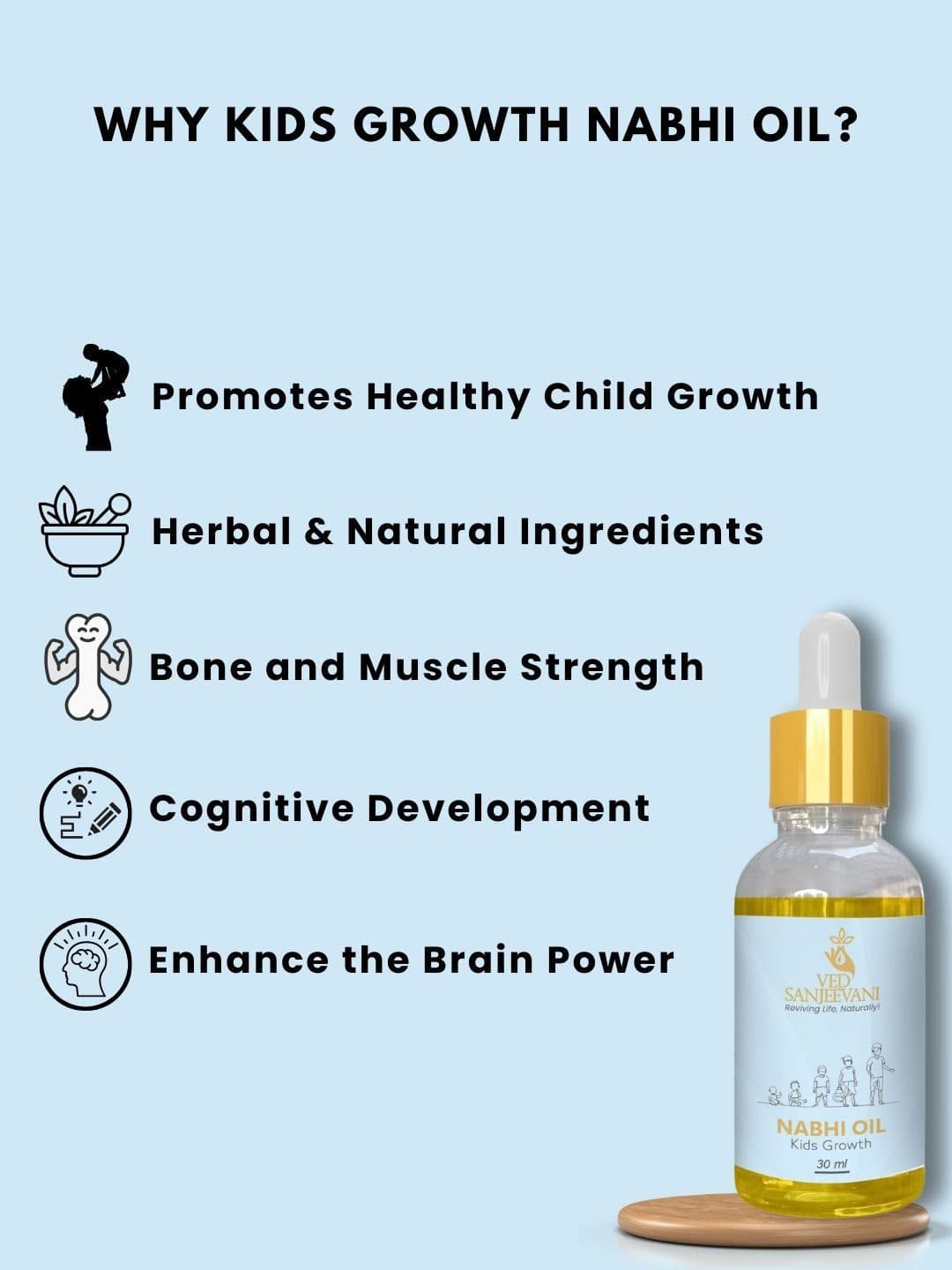 Ved Sanjeevani Kids Growth Nabhi Oil- 30 ml thumbnail 5