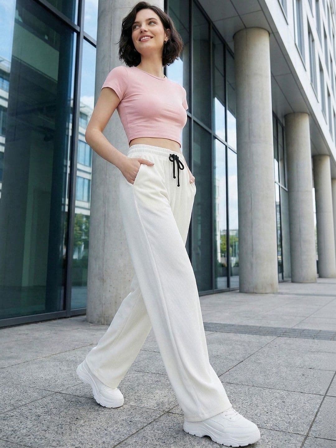 SZN Pack Of 2 Women Smart High-Rise Wrinkle Free Trousers - view 1