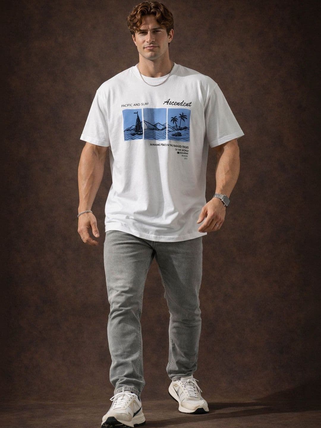 Mast & Harbour Men Printed T-shirt thumbnail 2