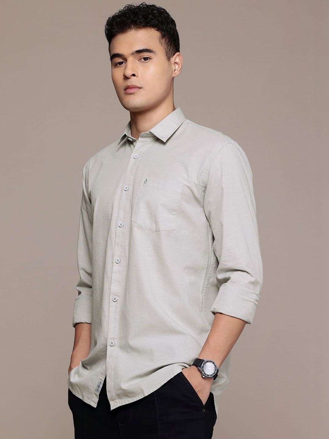 BS BLUE SQUAD Cotton Linen Casual Shirt - view 1