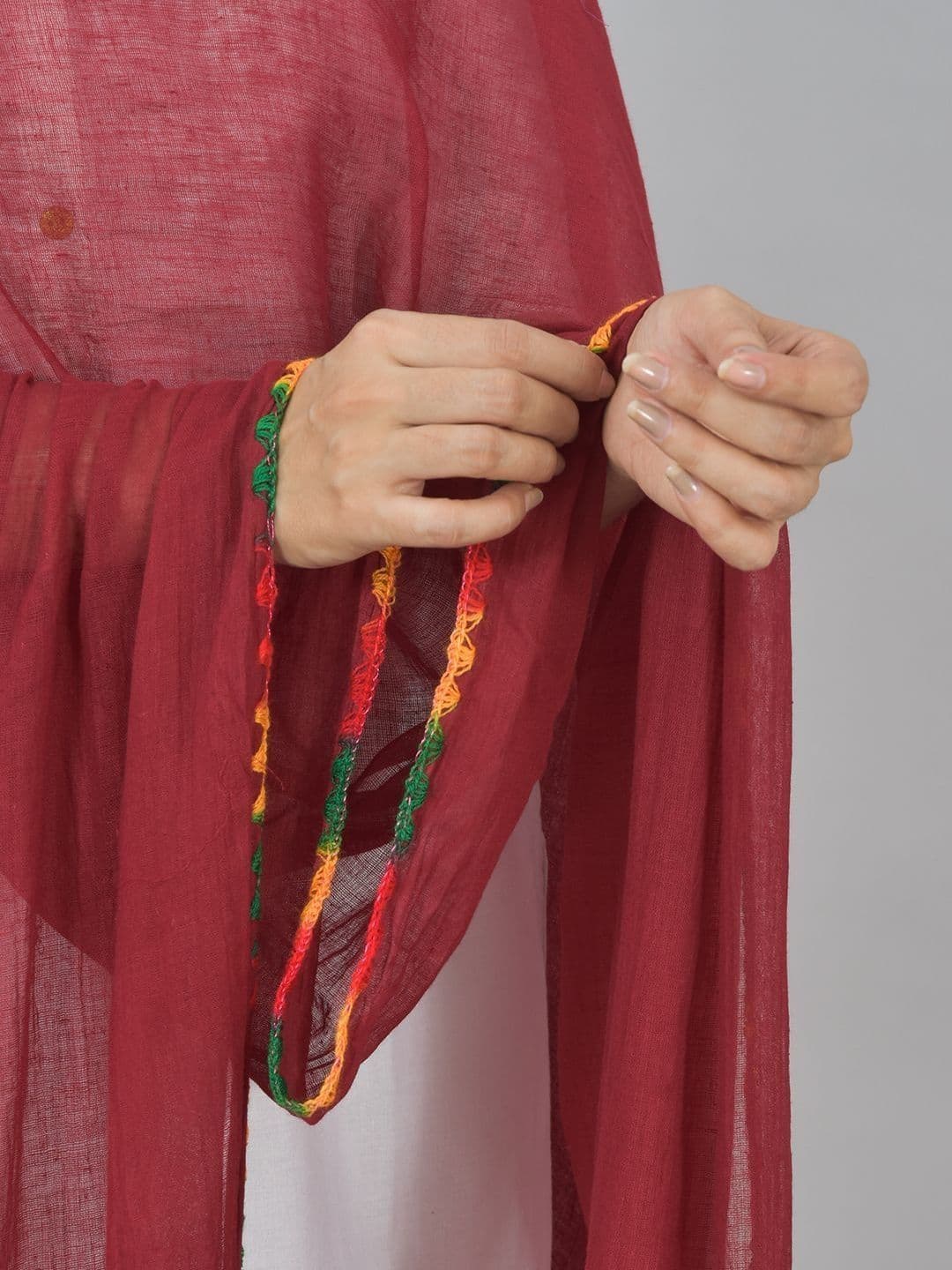 Kuhika Dyed Dupatta with Thread Work thumbnail 4