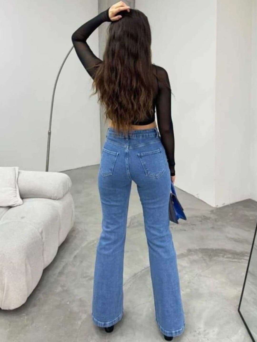 HERE&NOW Women Bootcut High-Rise Stretchable Jeans thumbnail 3