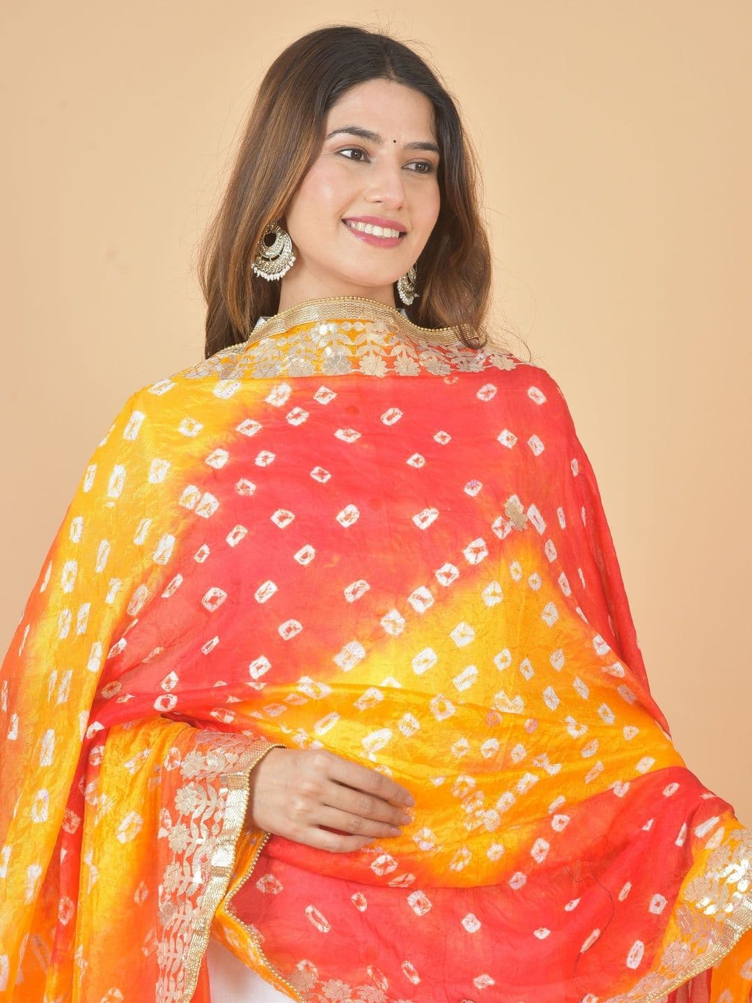 Kuhika Dyed Art Silk Dupatta with Zari thumbnail 4