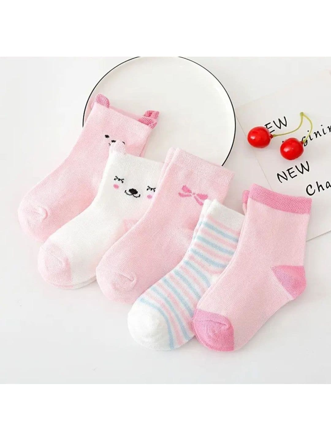 IBA ISBA COLLECTIONS Unisex Kids Pack of 5 Assorted Patterned Ankle Length Socks thumbnail 2
