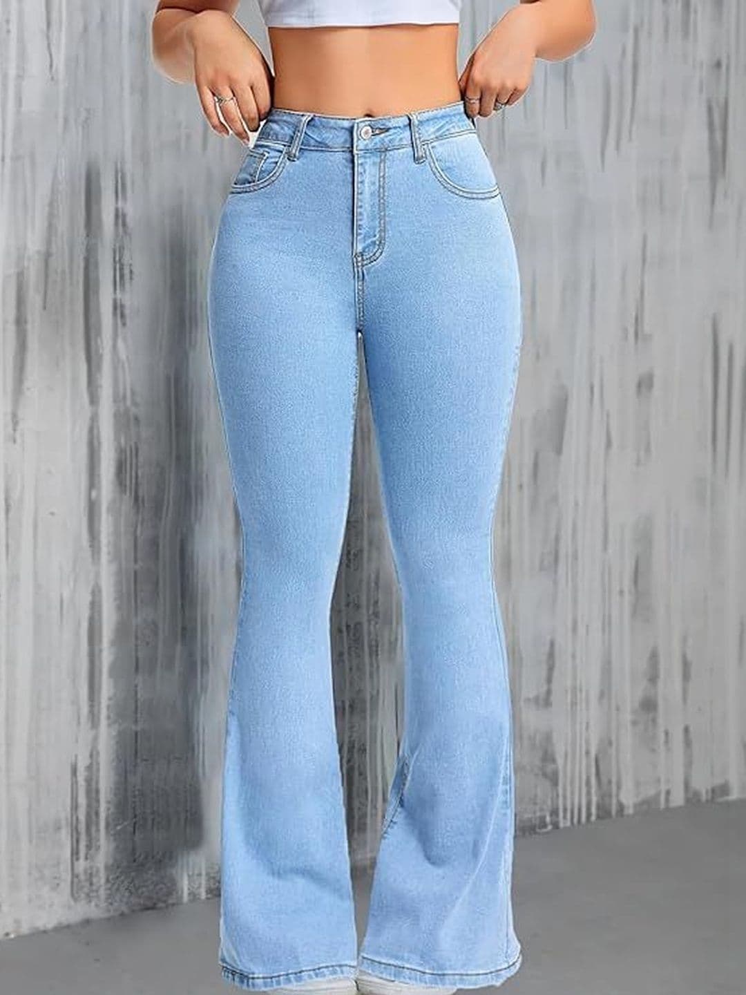 HERE&NOW Women Bootcut High-Rise Stretchable Jeans thumbnail 4