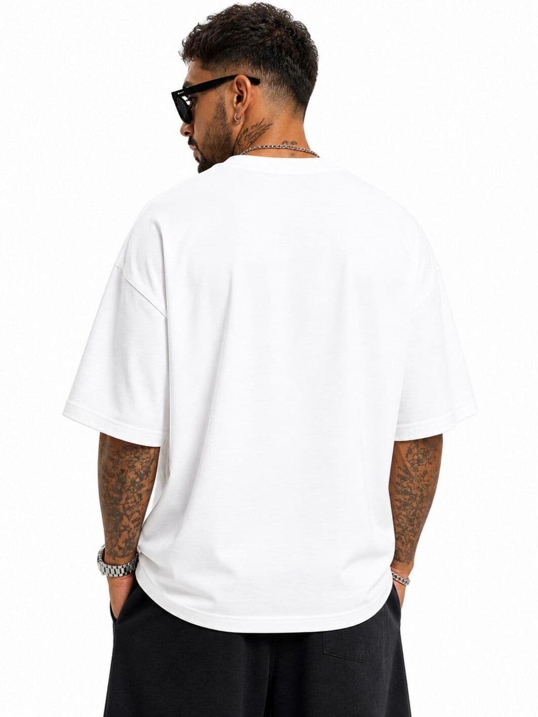 HASTEN GYMSHARK Brand Logo Round Neck Oversized T-shirt thumbnail 4