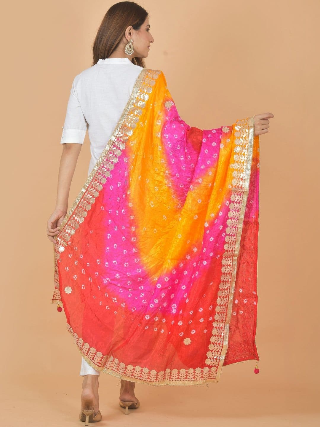 Kuhika Dyed Art Silk Dupatta with Gotta Patti thumbnail 2