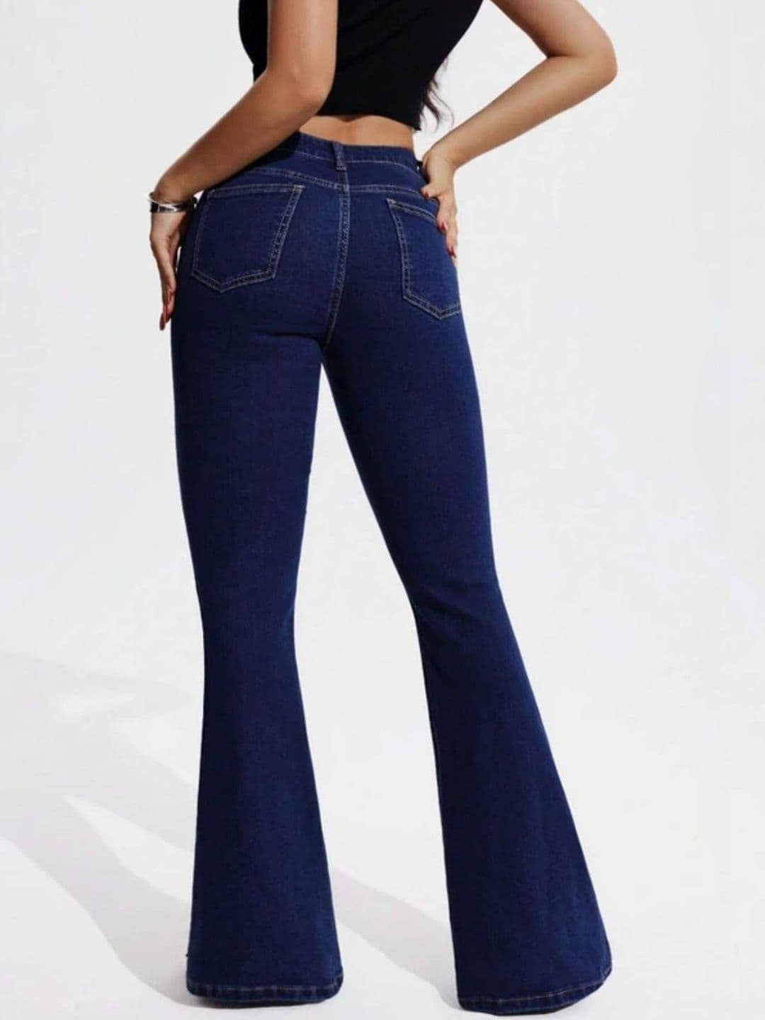 HERE&NOW Women Bootcut High-Rise Stretchable Jeans thumbnail 2