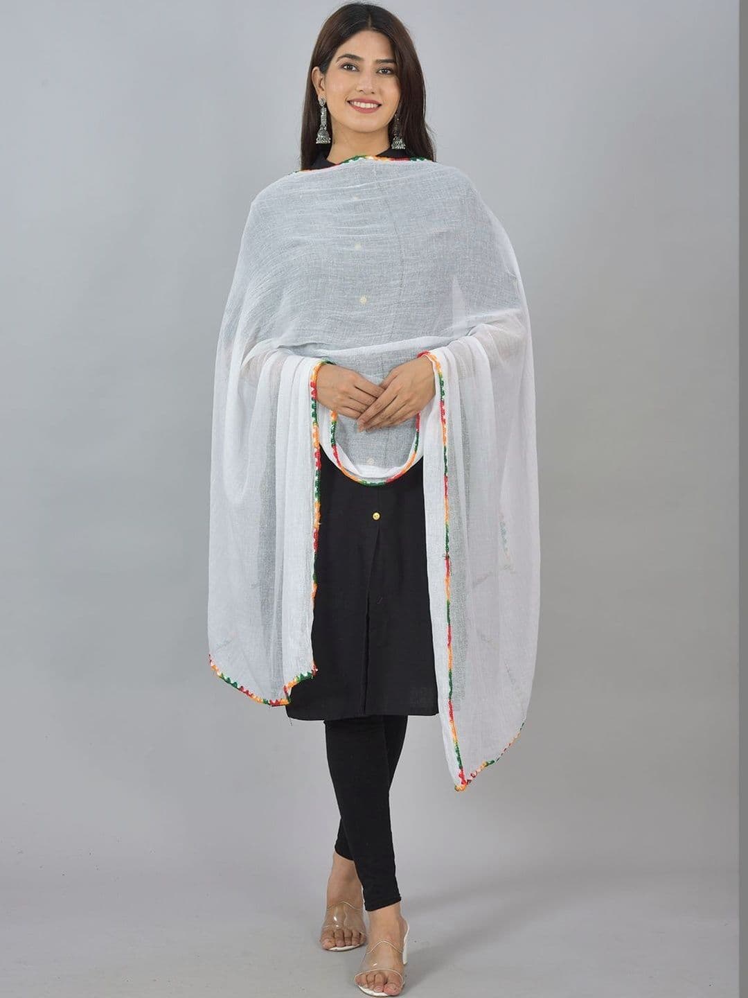 Kuhika Pack Of 3 Dupatta with Thread Work thumbnail 3