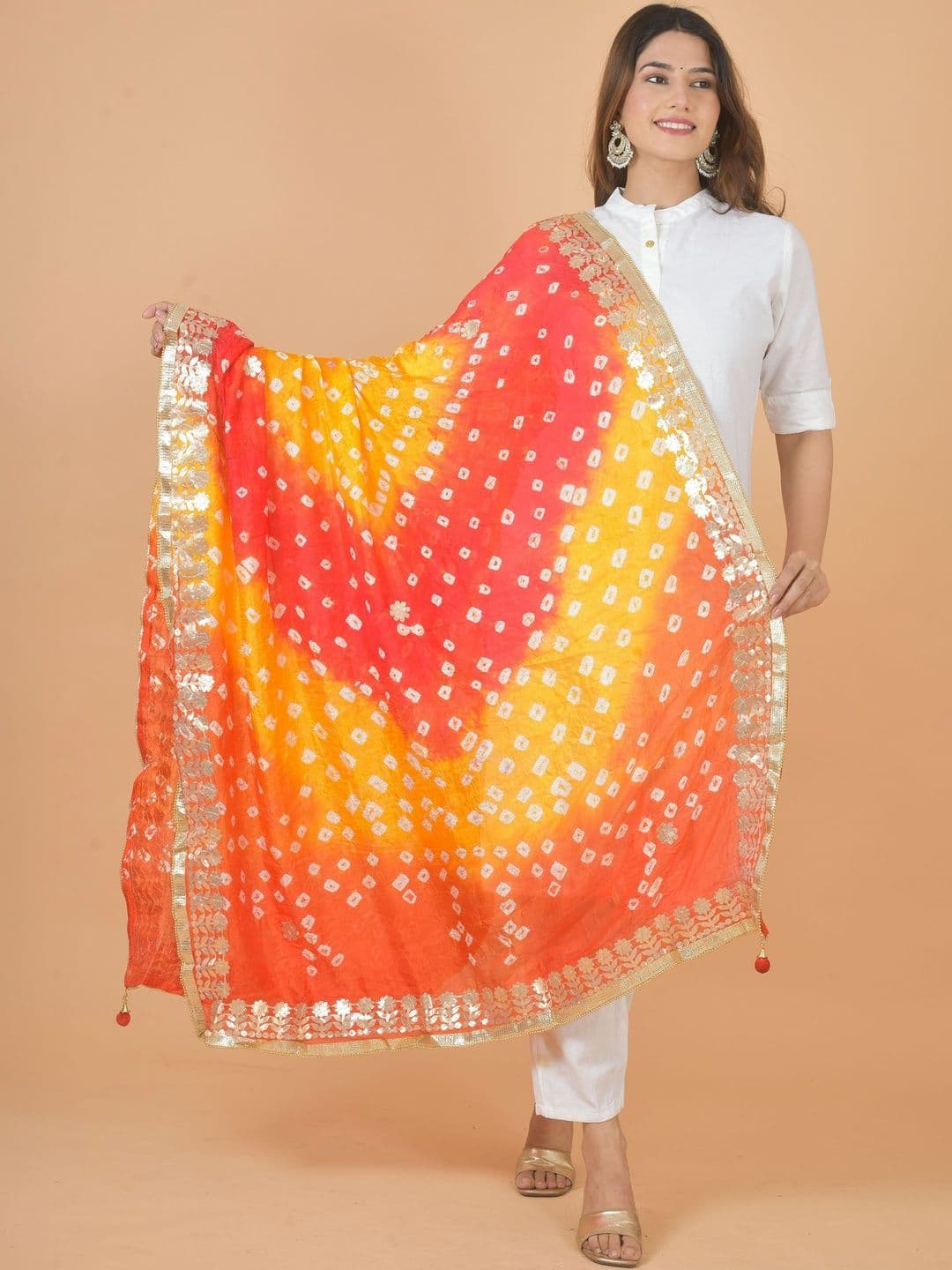 Kuhika Dyed Art Silk Dupatta with Zari - view 1