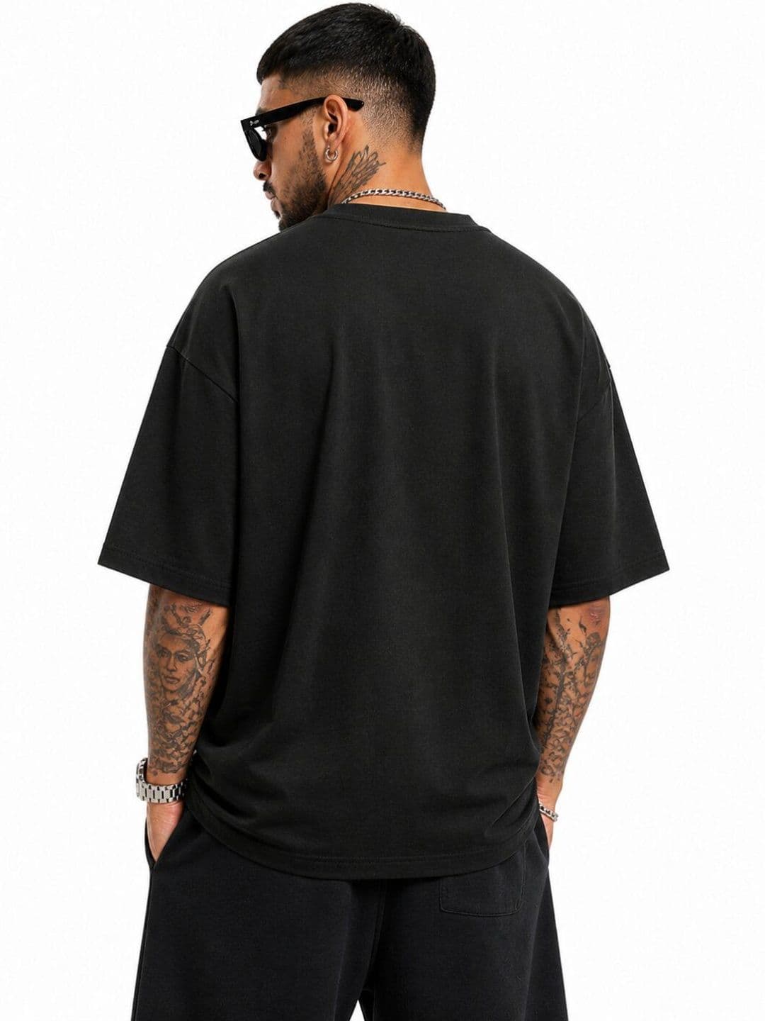 HASTEN GYMSHARK Brand Logo Printed Oversized Cotton T-shirt thumbnail 2