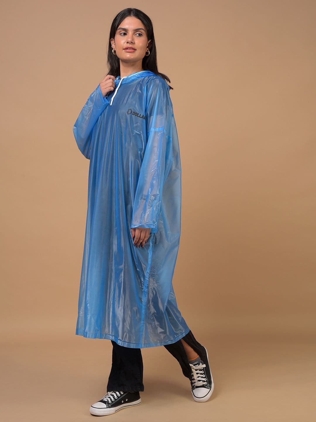 Dollar Unisex Waterproof PVC Rain Poncho with Adjustable Hood thumbnail 4