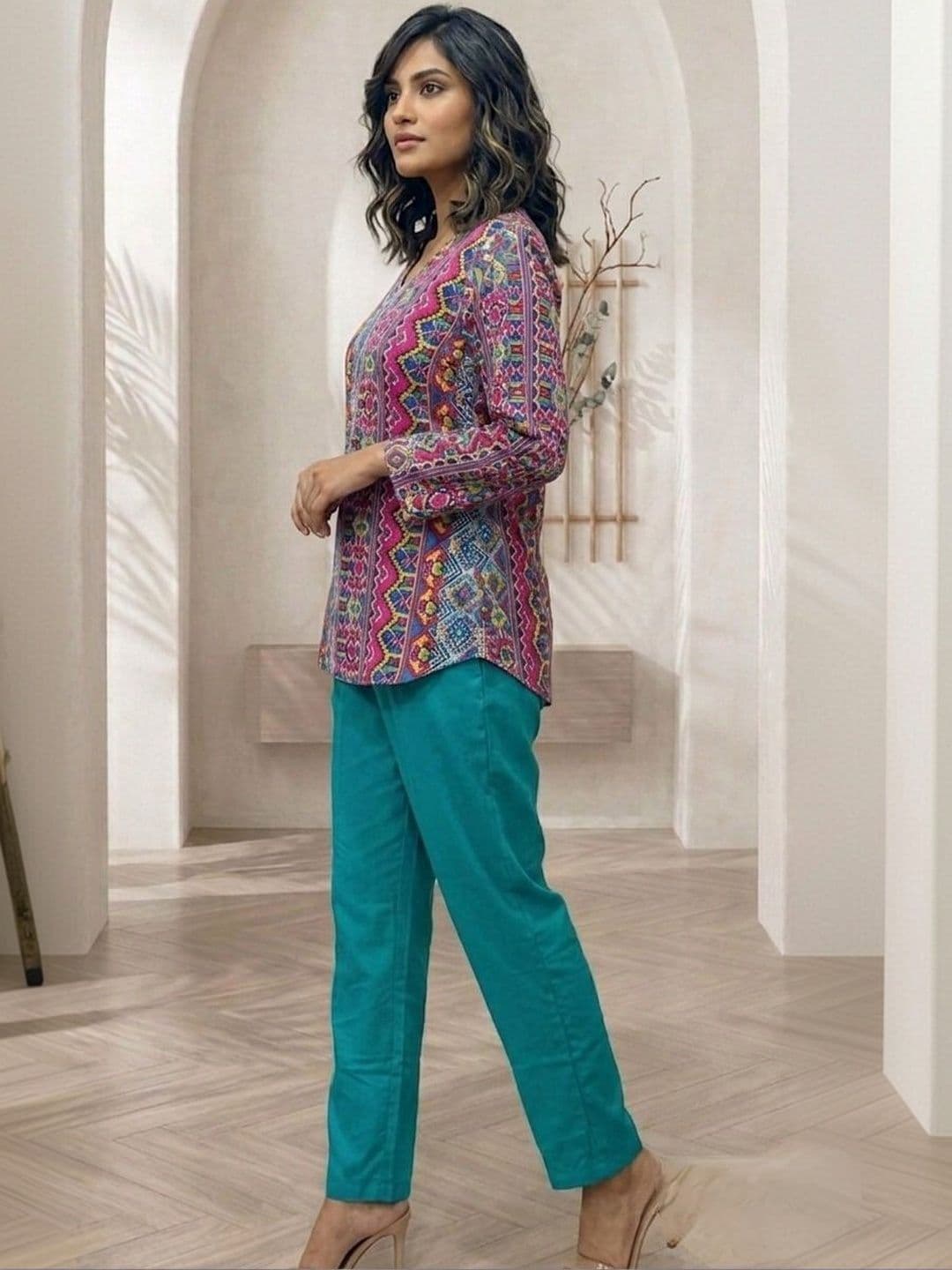 KALAMIR Printed Tunic with Trousers thumbnail 4