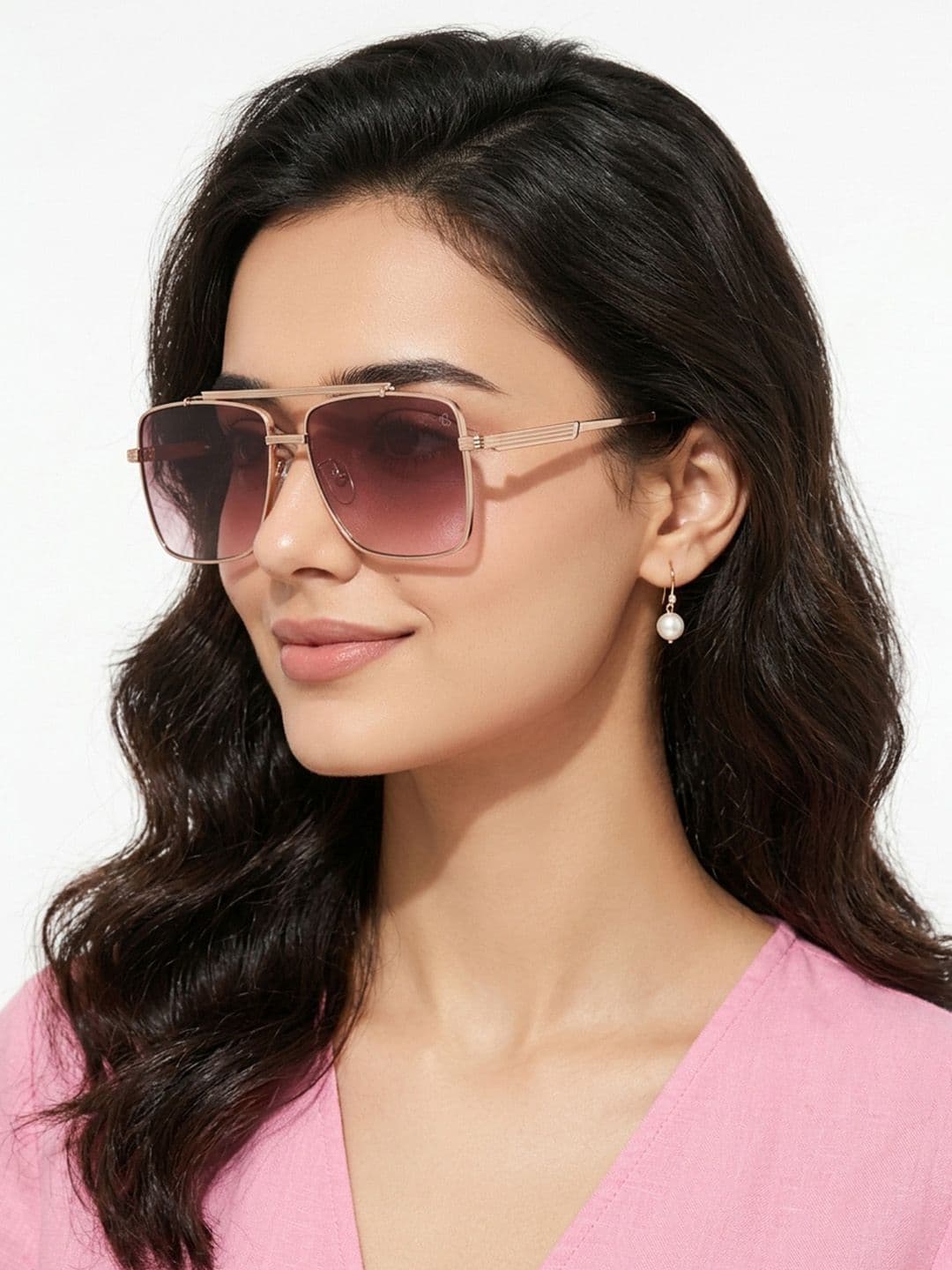 Eyejack by Voyage Square Sunglasses with UV Protected Lens-B80787CL868-Brown & Clear thumbnail 6