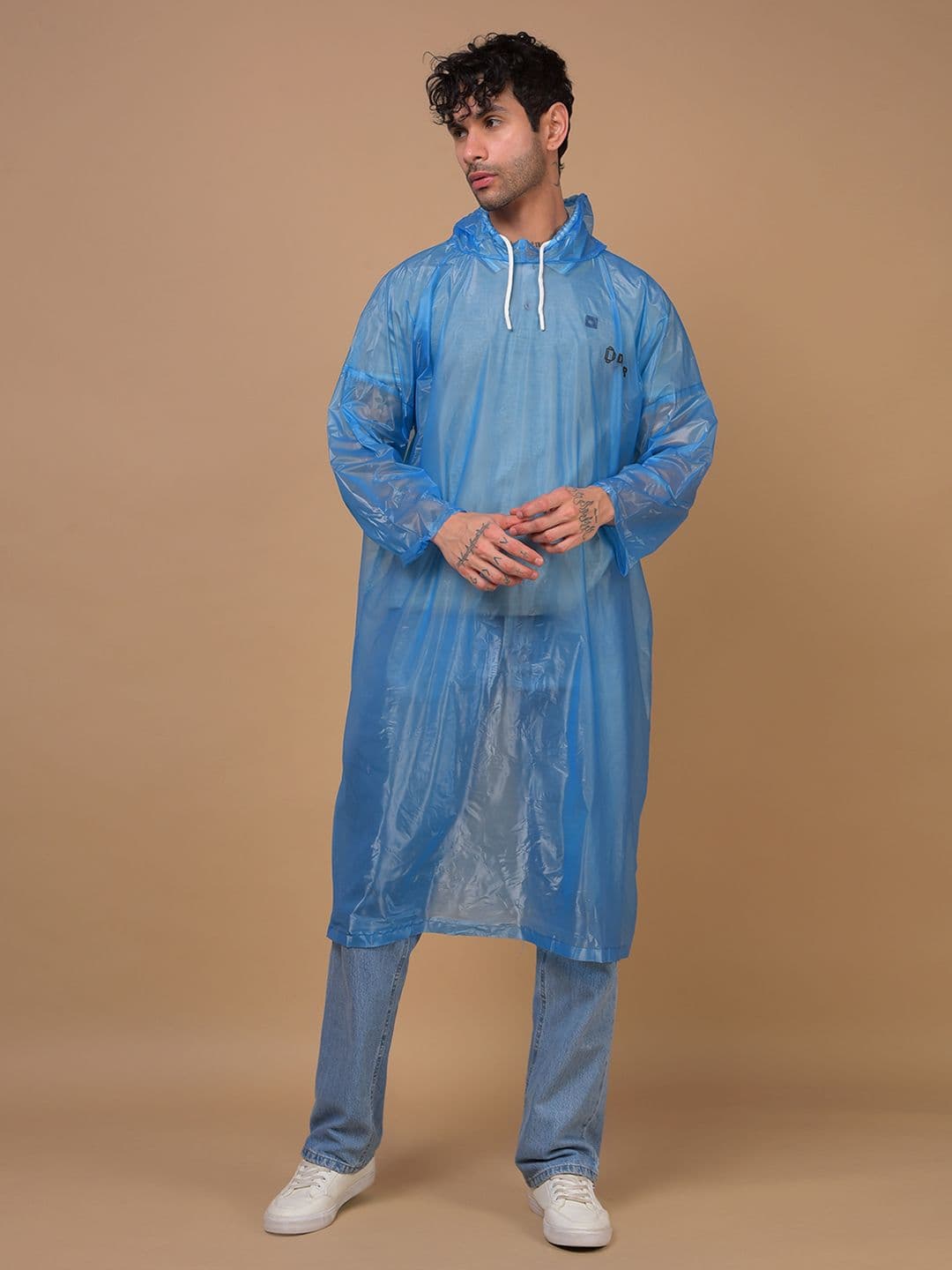 Dollar Unisex Waterproof PVC Rain Poncho with Adjustable Hood thumbnail 2
