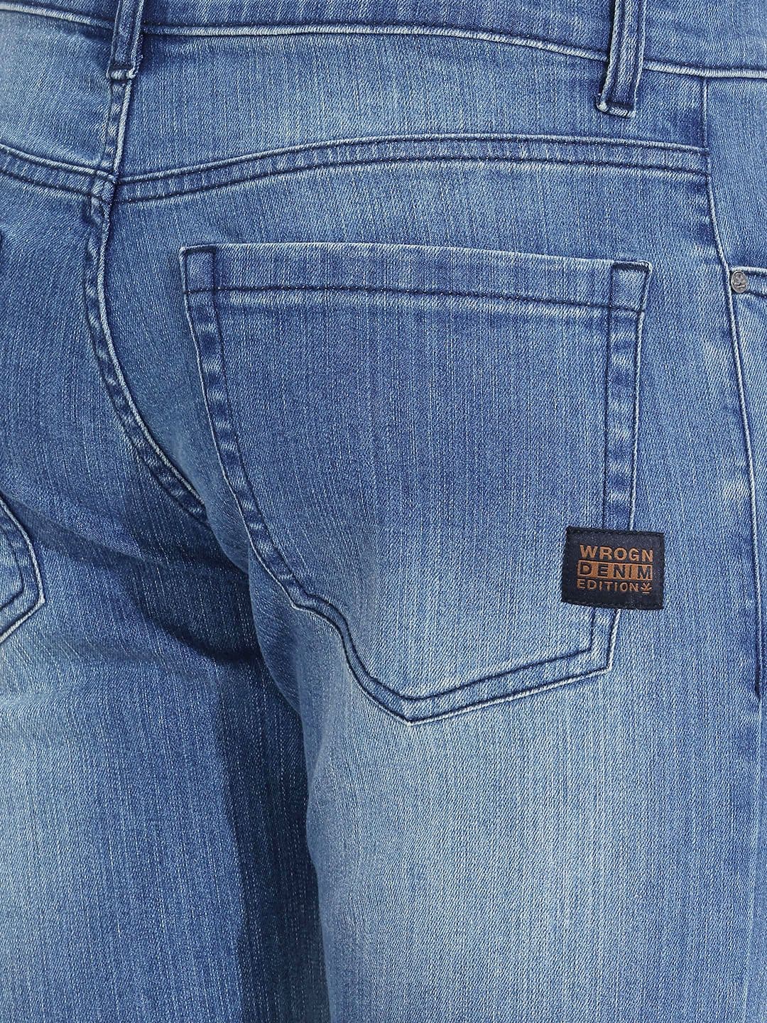 WROGN Men Straight Fit Light Fade Stretchable Jeans thumbnail 2