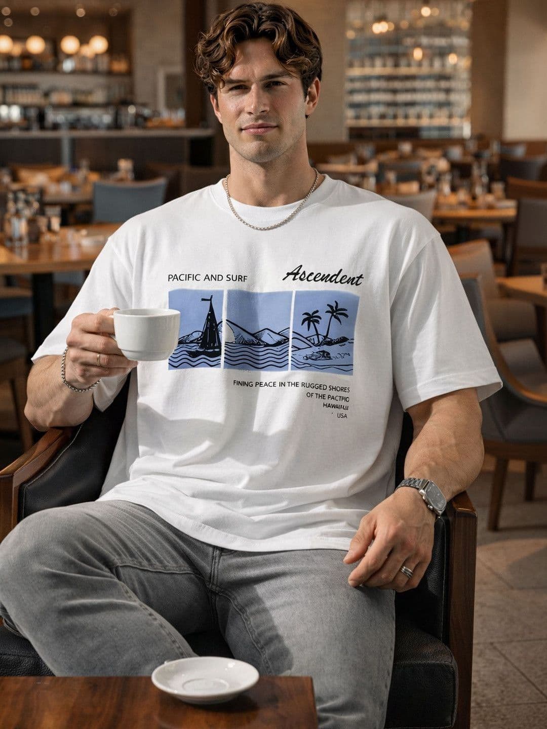 Mast & Harbour Men Printed T-shirt thumbnail 4
