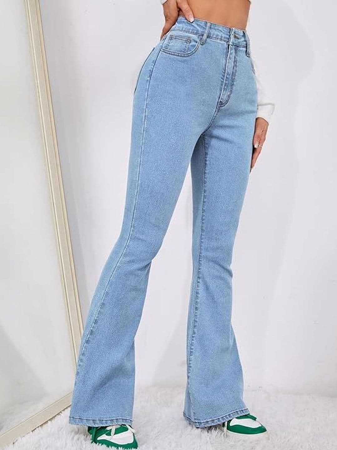 HERE&NOW Women Bootcut High-Rise Stretchable Jeans thumbnail 4