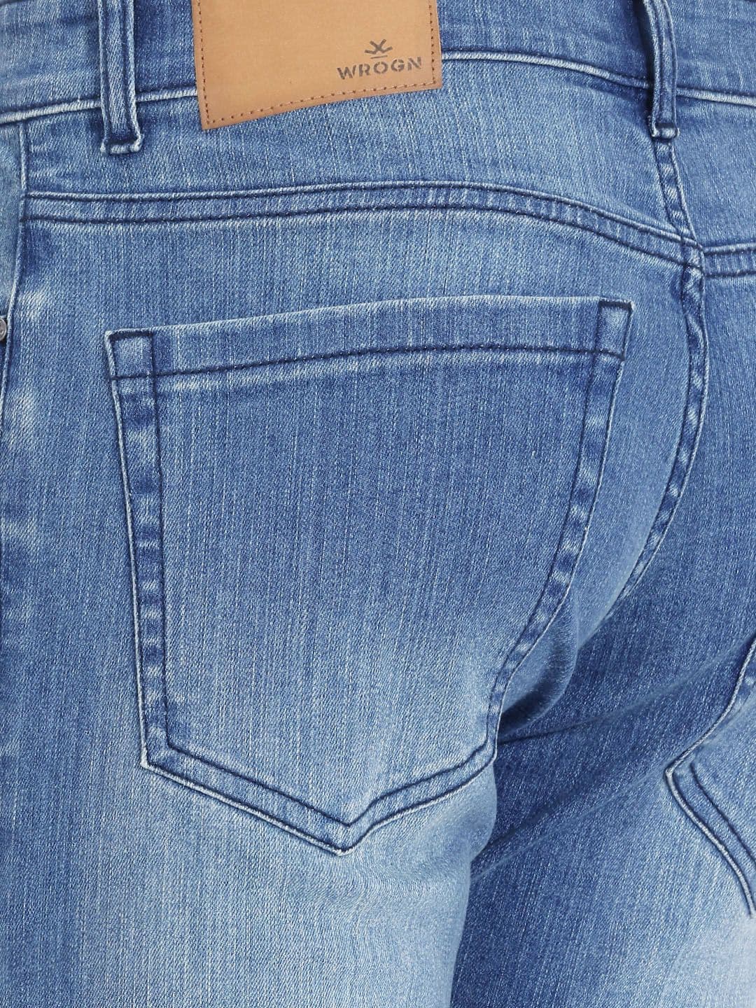 WROGN Men Straight Fit Light Fade Stretchable Jeans thumbnail 5