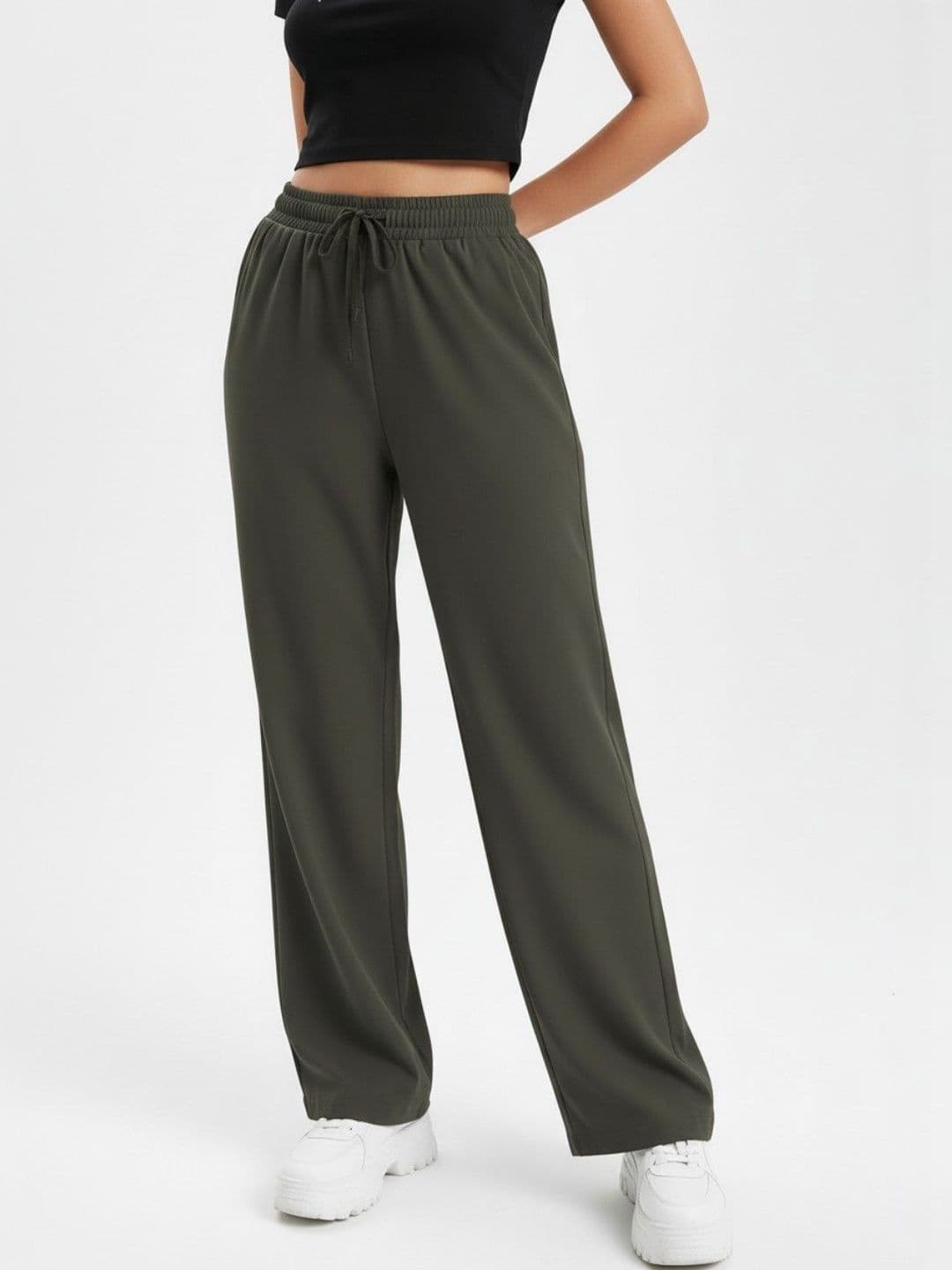 SZN Pack Of 2 Women Smart High-Rise Wrinkle Free Trousers thumbnail 7