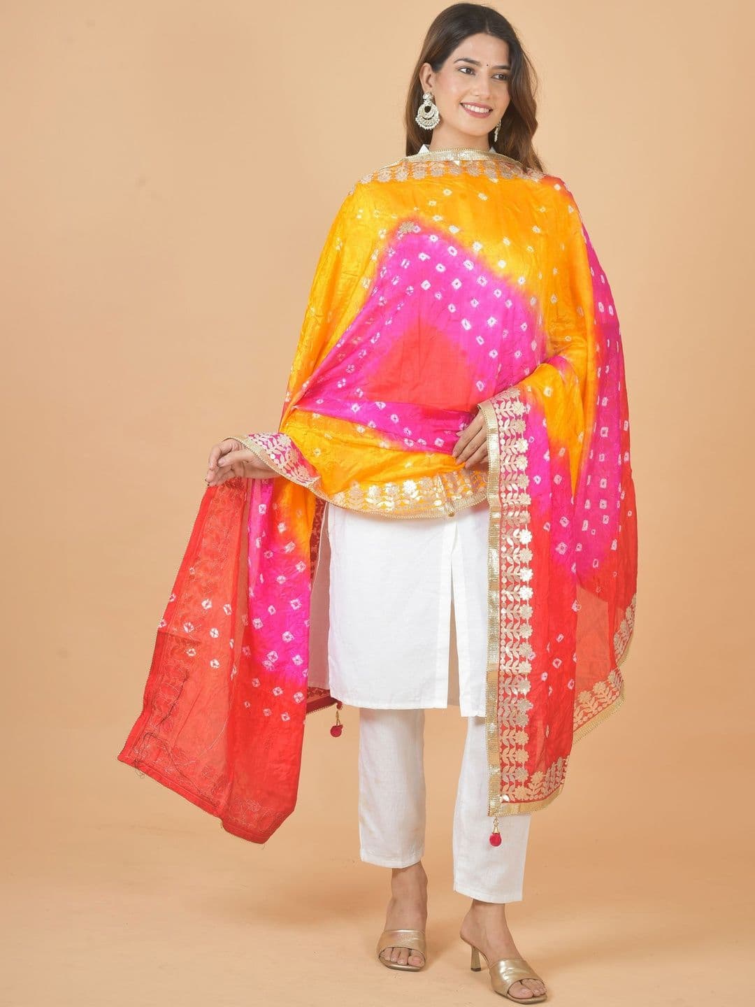 Kuhika Dyed Art Silk Dupatta with Gotta Patti thumbnail 4