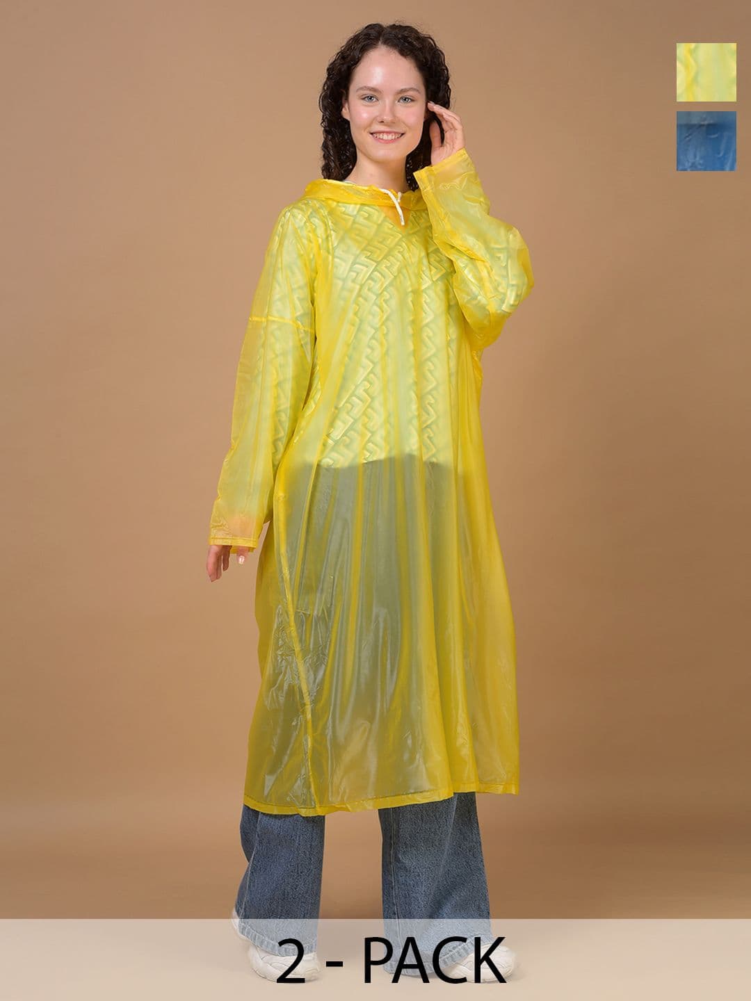 Dollar Unisex Waterproof PVC Rain Poncho with Adjustable Hood - view 1