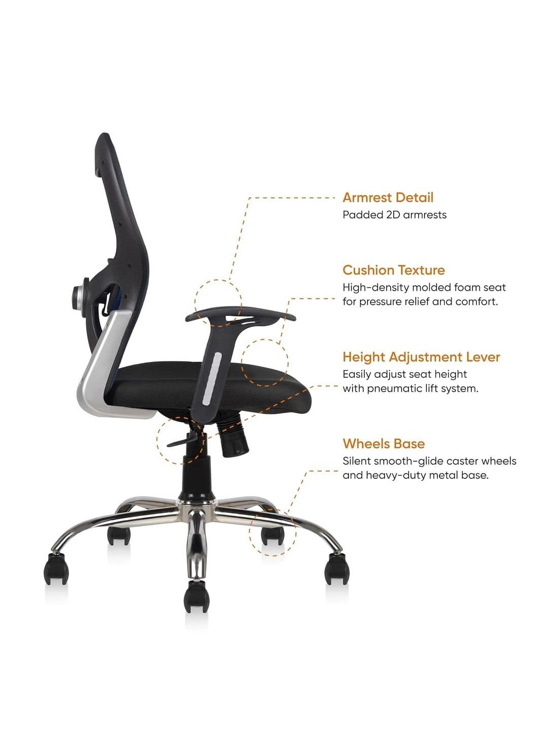 COZY CUB Black Leatherette Adjustable Seat Height Study Arm Chair thumbnail 4