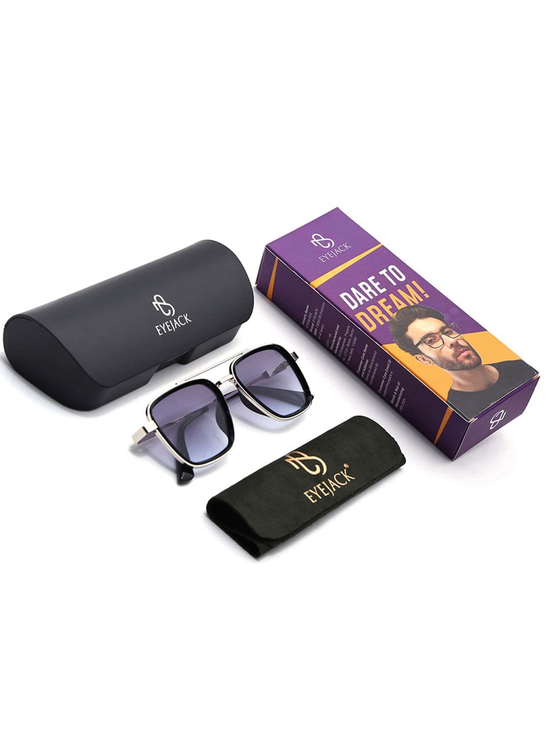 Eyejack by Voyage Unisex Wayfarer Sunglasses with UV Protected Lens B80802CL835 thumbnail 5
