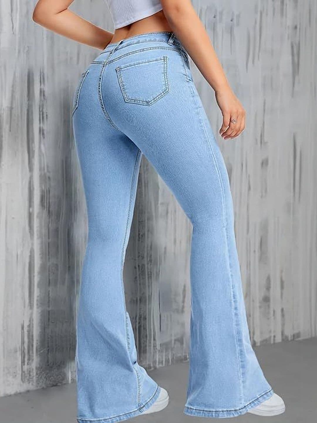 HERE&NOW Women Bootcut High-Rise Stretchable Jeans thumbnail 3