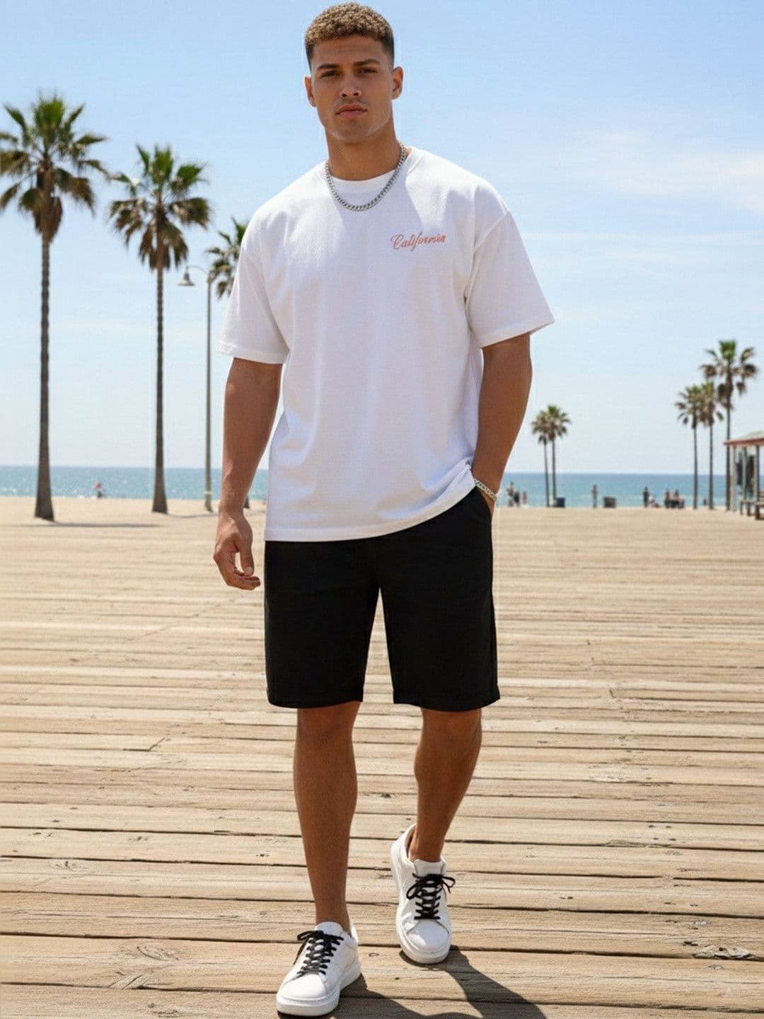 The Roadster Lifestyle Co Printed Pure Cotton Round Neck Oversized Tshirt thumbnail 3