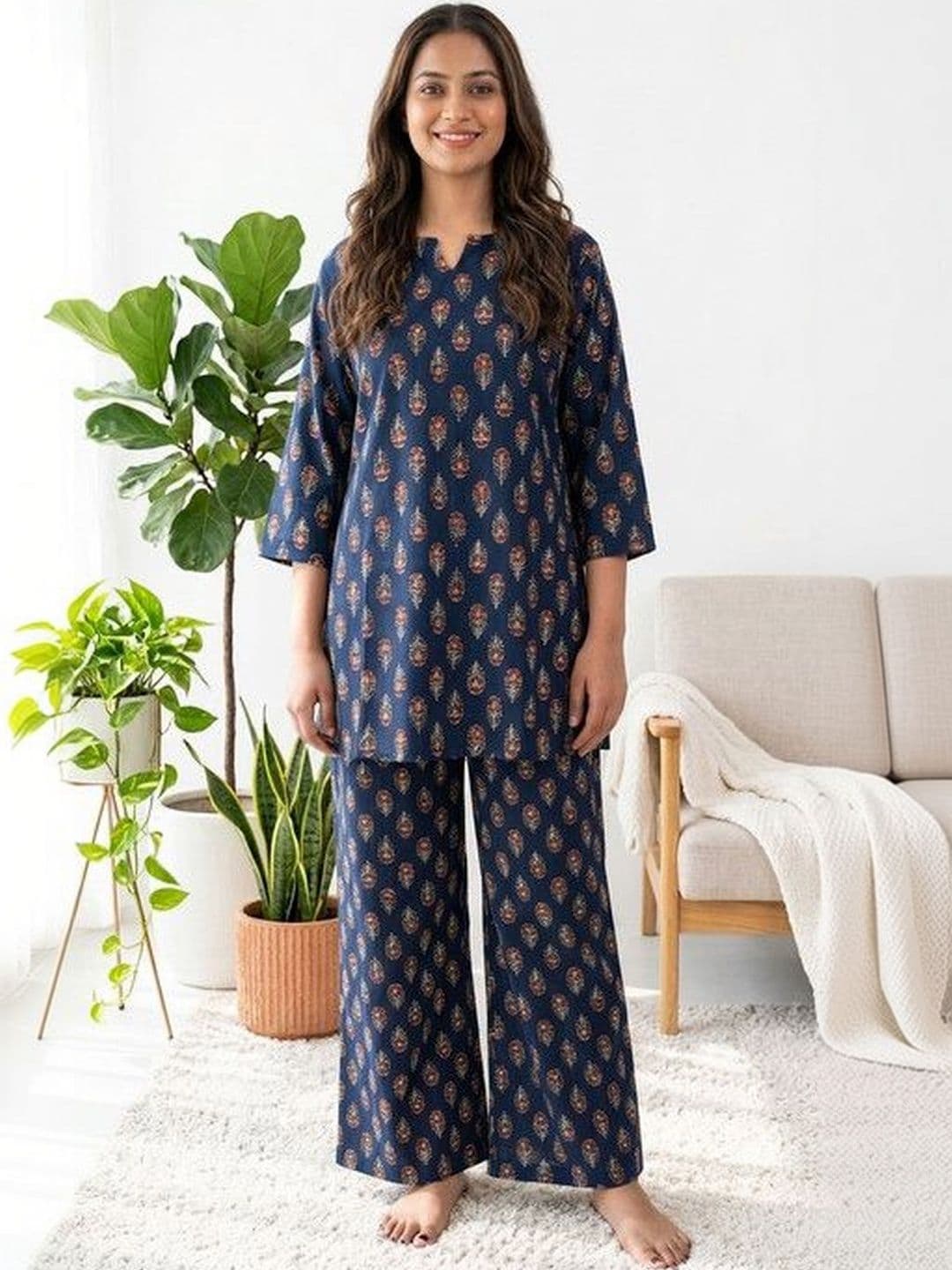 DESI HULIA Women Ethnic Motifs Printed Regular Kurta with Palazzos - view 1