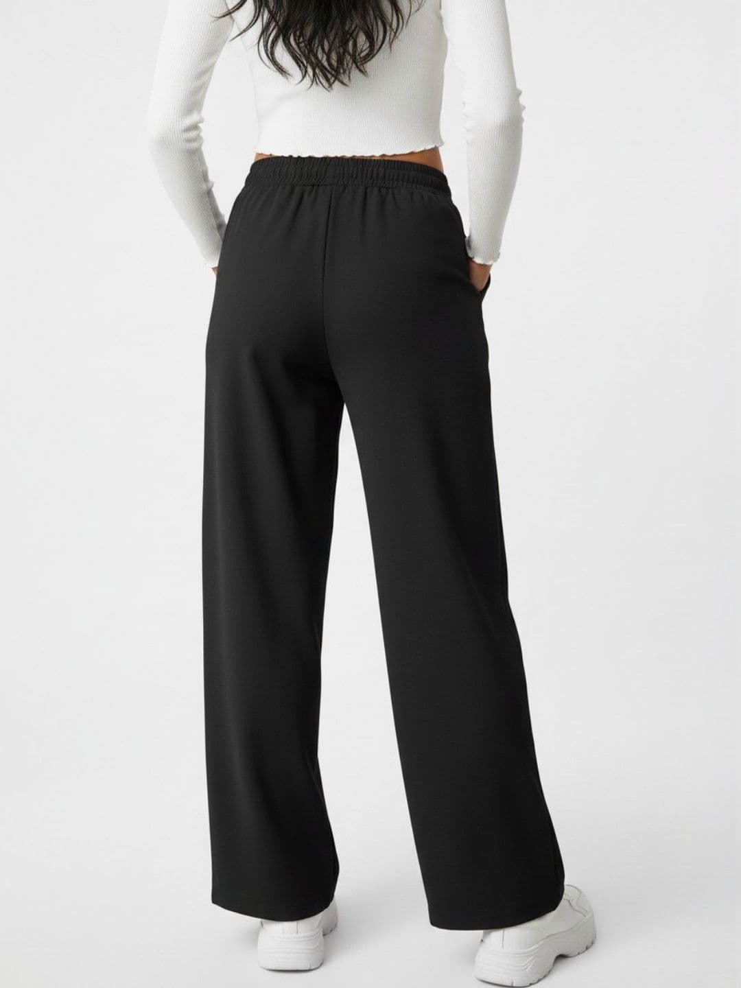 SZN Pack Of 2 Women Smart High-Rise Wrinkle Free Trousers thumbnail 5