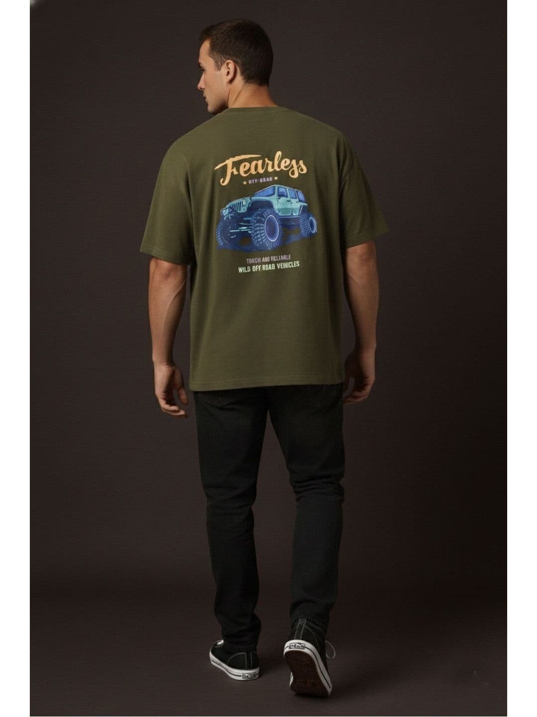 Mast & Harbour Men Printed Drop-Shoulder Sleeves T-shirt thumbnail 3