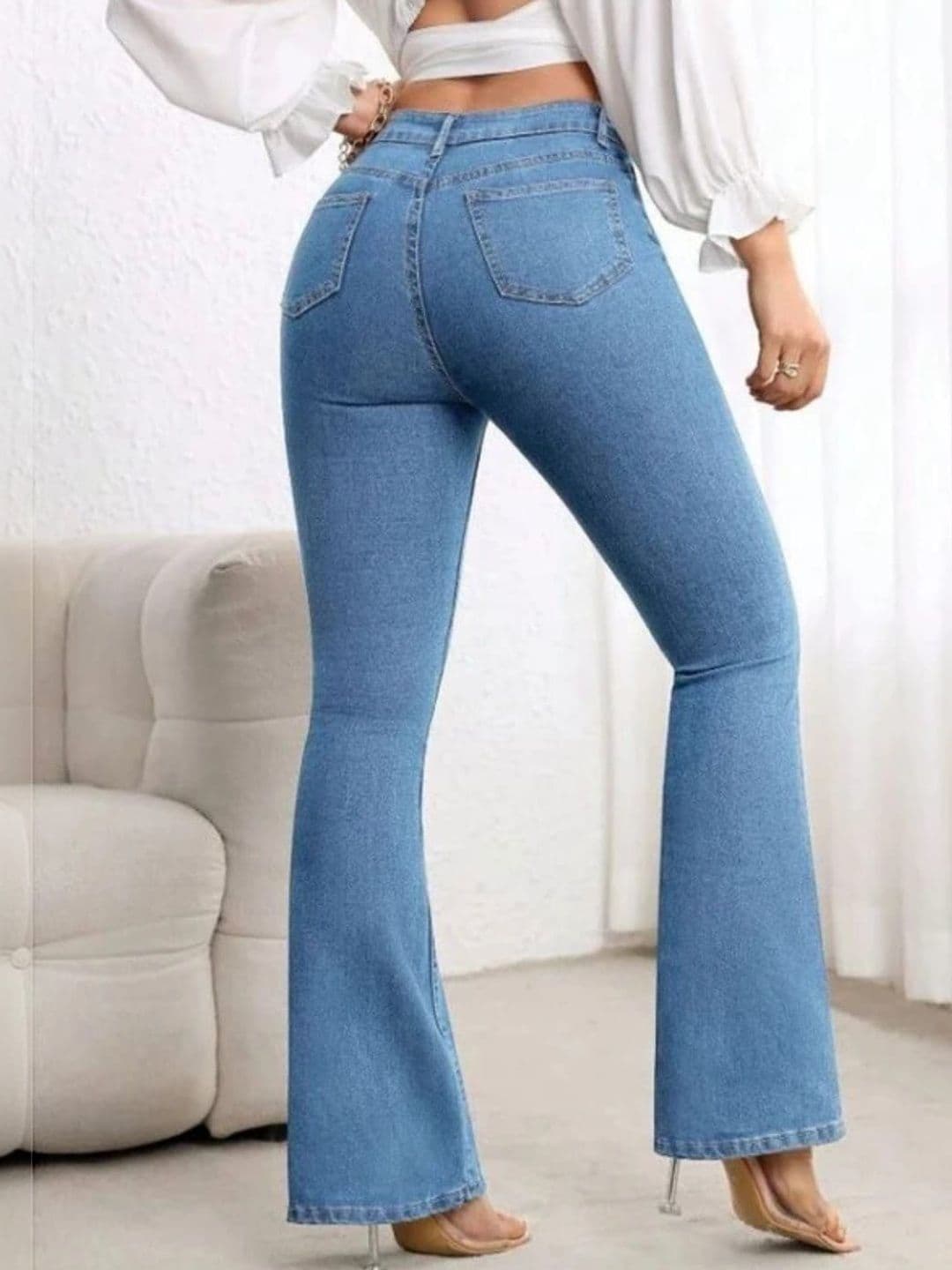 HERE&NOW Women Bootcut High-Rise Stretchable Jeans thumbnail 2
