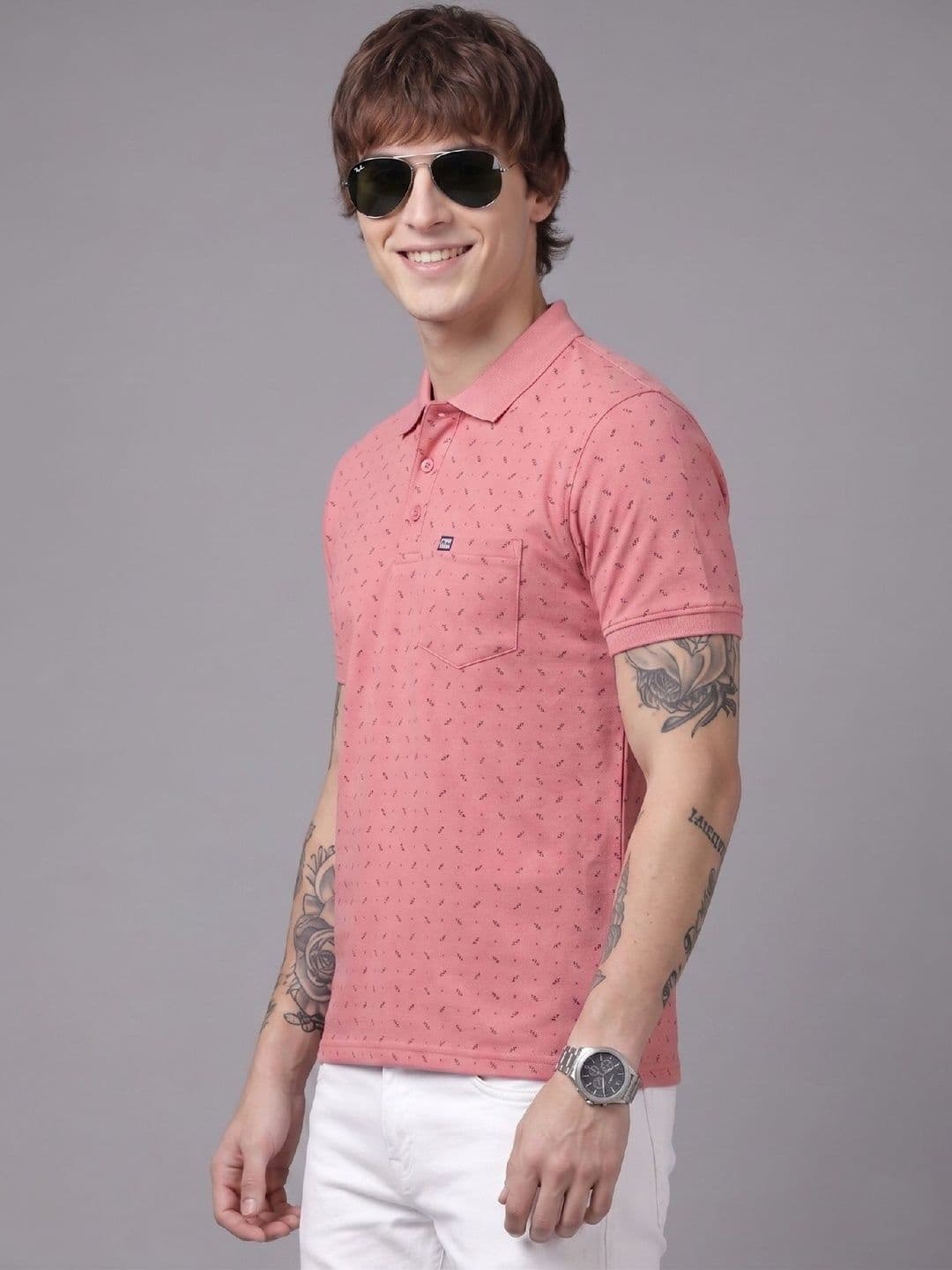 SANDPIPER Men Printed Polo Collar Pockets T-shirt thumbnail 3