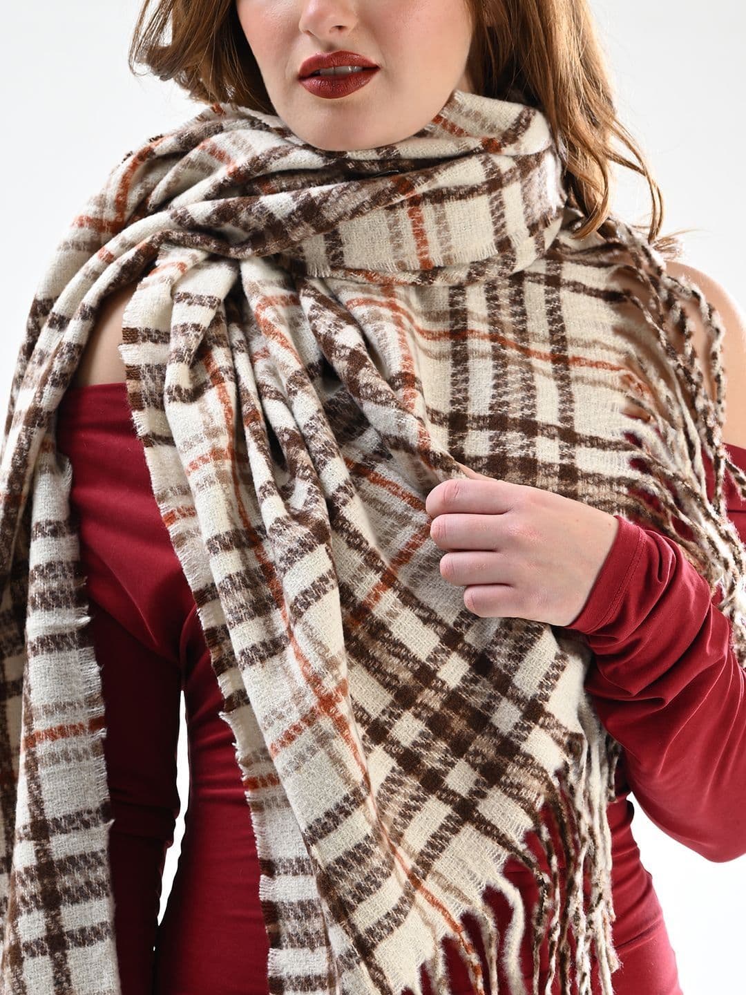 Cazzano Women  Checked Printed Shawl thumbnail 4