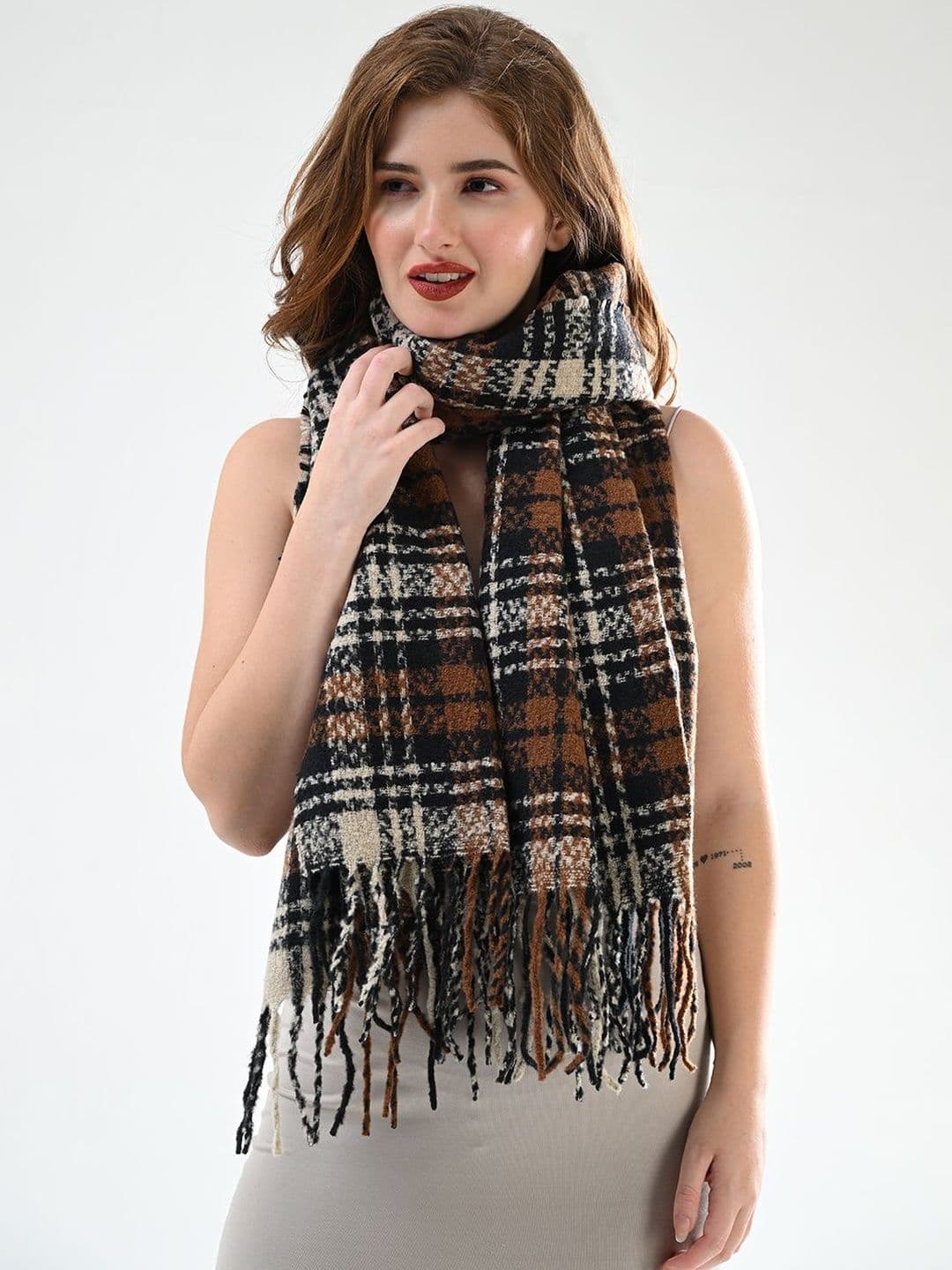 Cazzano Women Striped Embroidered Shawl thumbnail 2