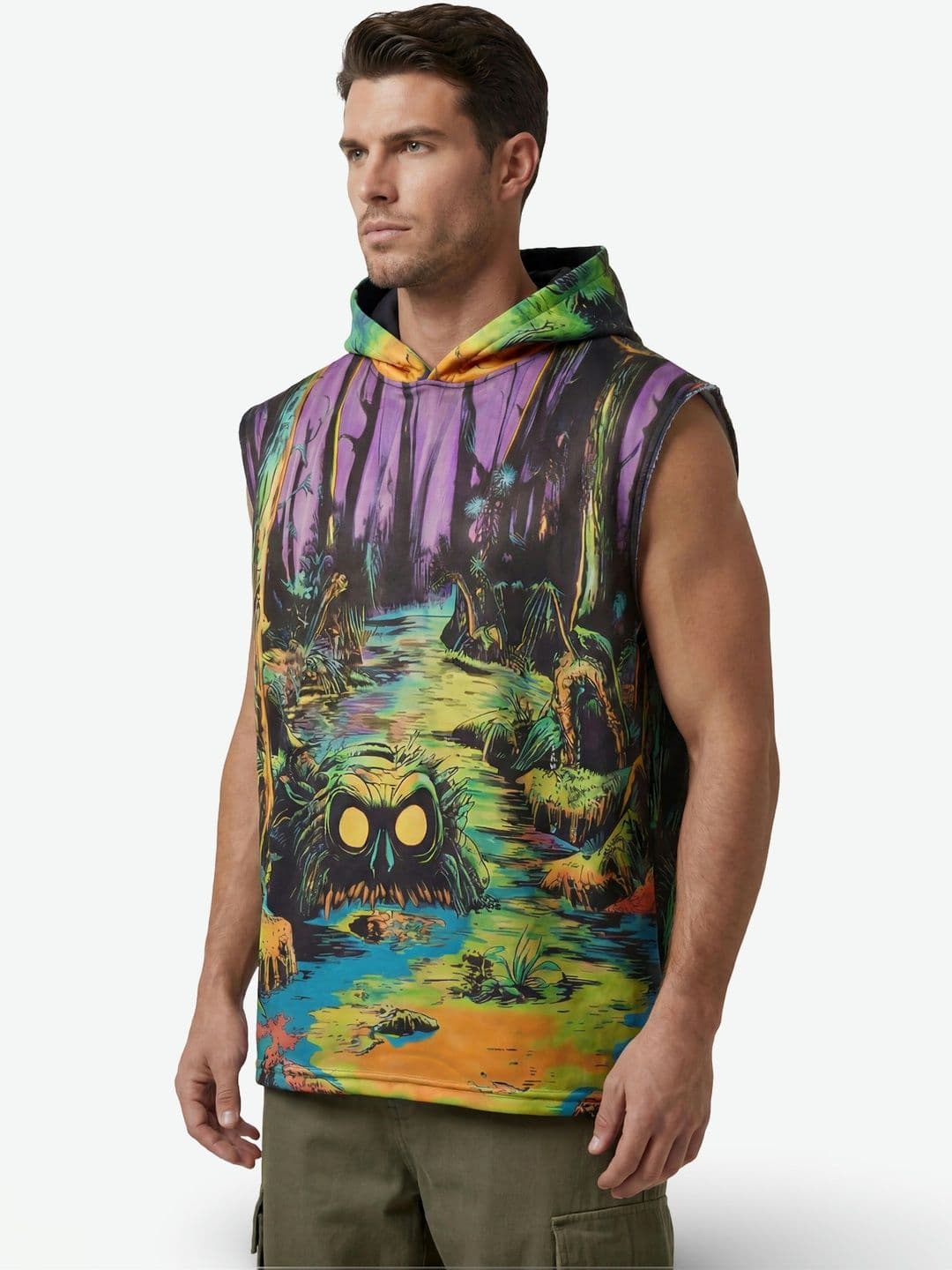 Clazzey Men Printed Hooded Sweatshirt thumbnail 3