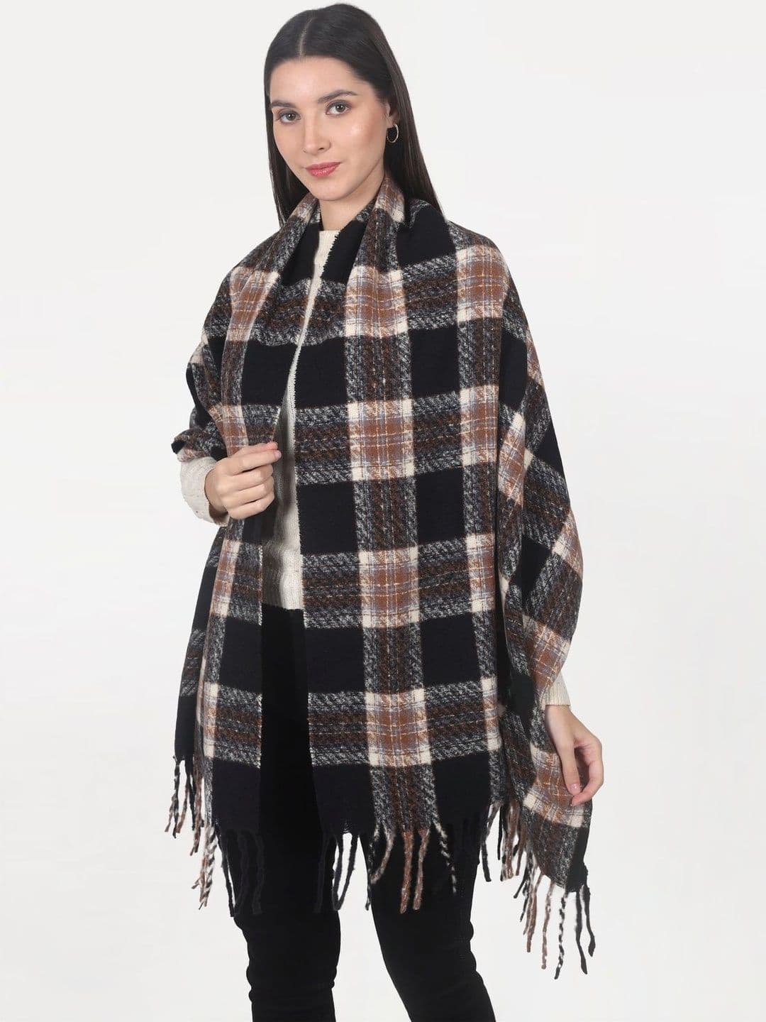 Cazzano Women Checked Printed Shawl thumbnail 2