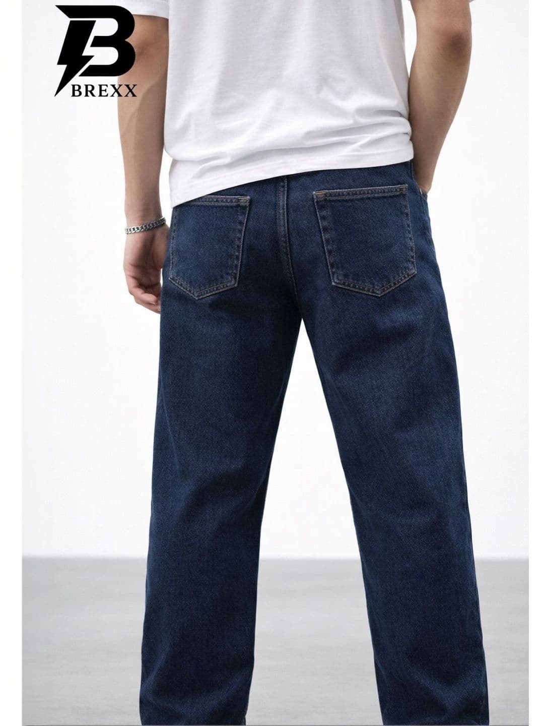 BREXX Men Comfort Straight Fit Mid-Rise Stretchable Jeans thumbnail 6