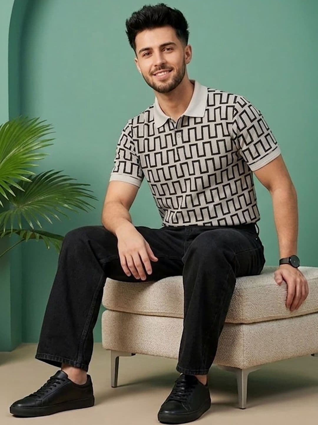 SZN Men Printed Polo Collar T-shirt thumbnail 4