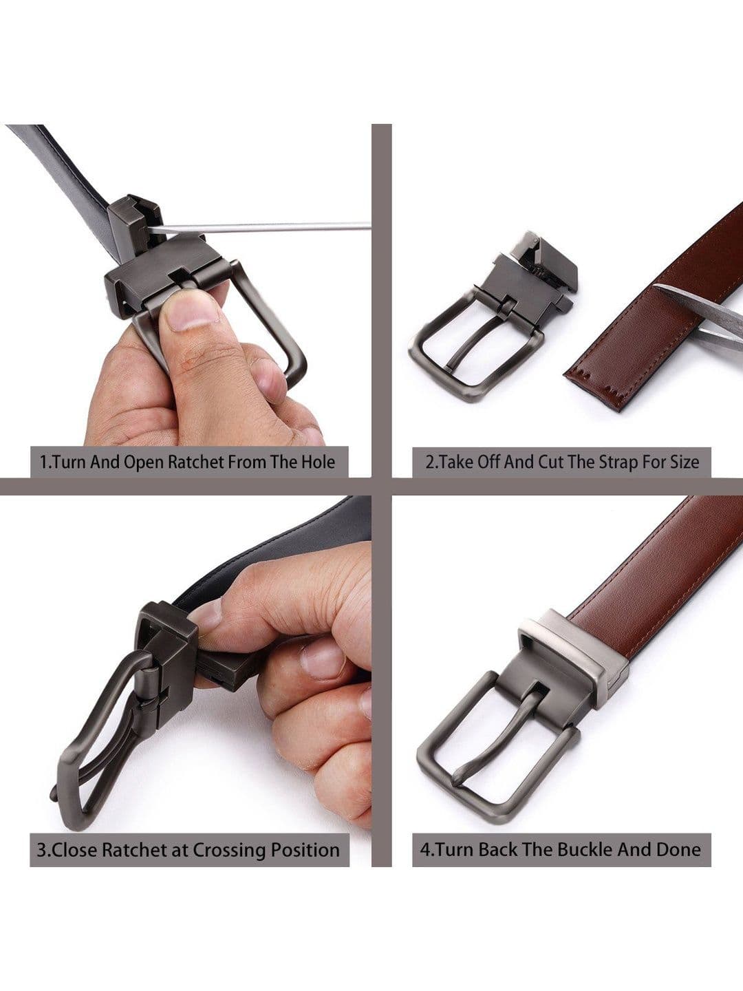 URBAN ALFAMI Men Textured PU Reversible Belt thumbnail 6