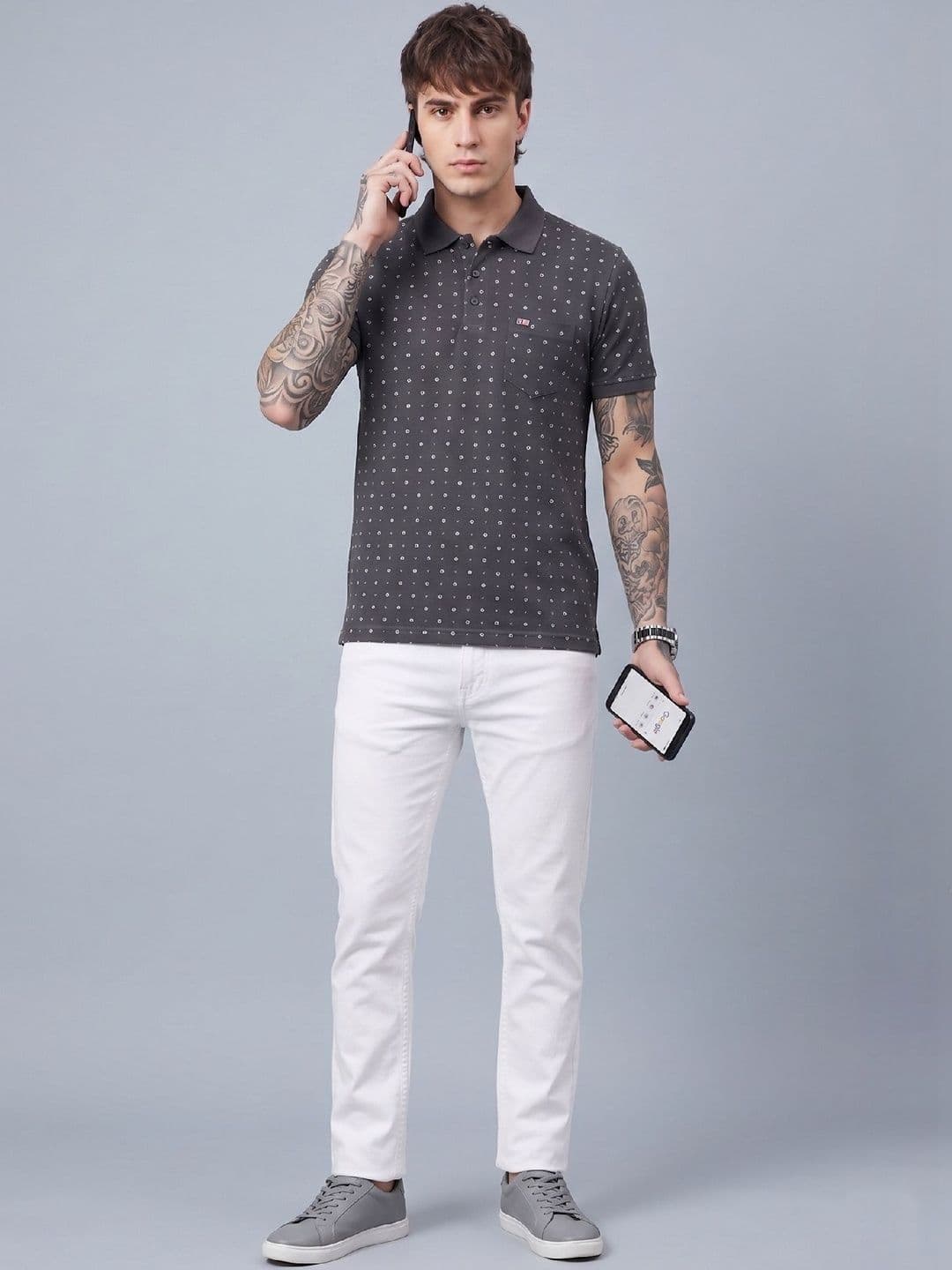 SANDPIPER Men Printed Polo Collar Pockets T-shirt thumbnail 3